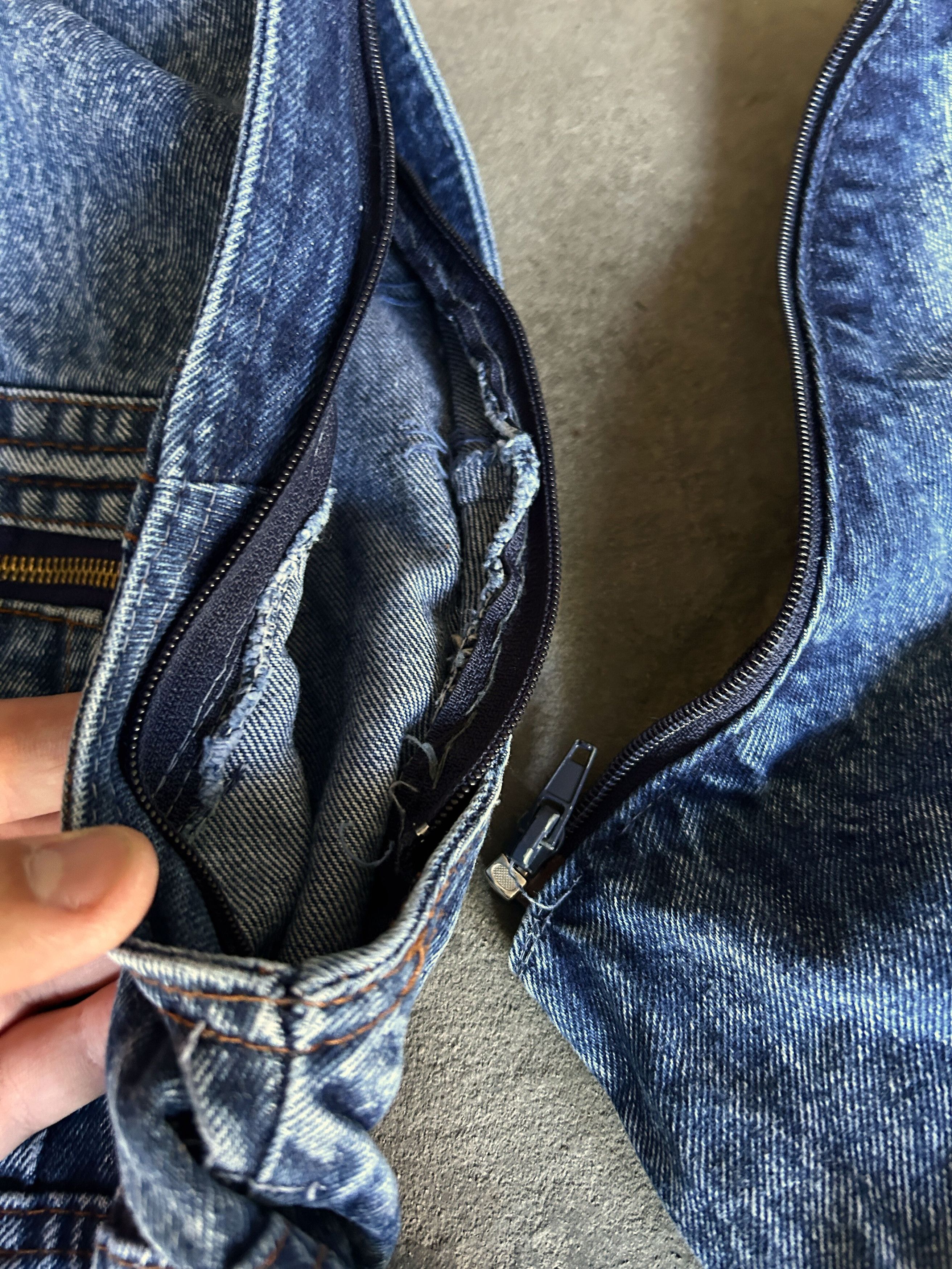 Vintage Vintage Acid Wash Denim Jacket Cropped Biker Moto Y2K Blue Size US L / EU 52-54 / 3 - 9 Thumbnail