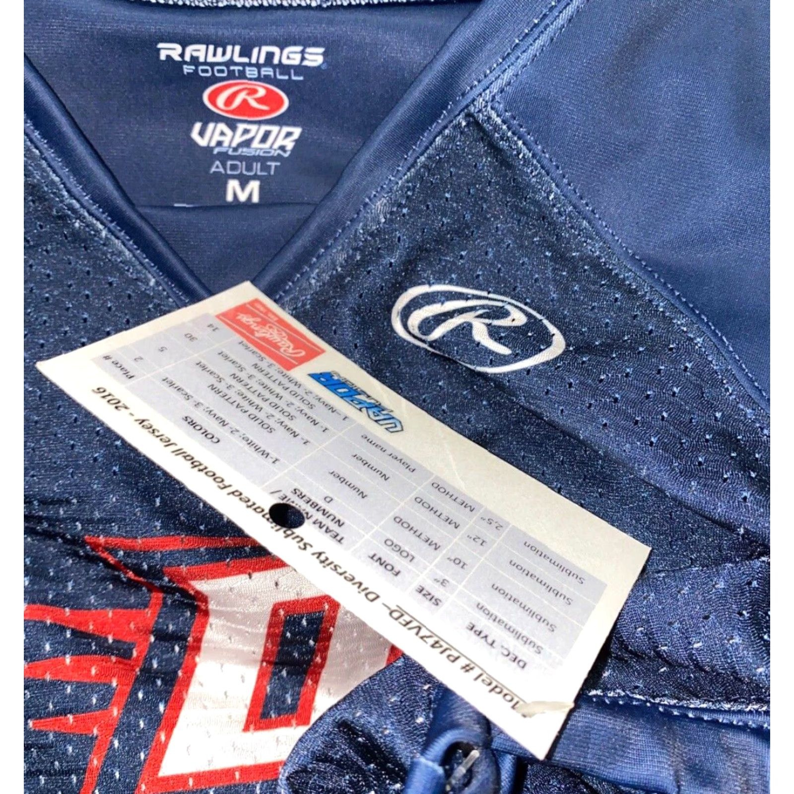 Vintage RAWLINGS Mens Football Jersey Navy Blue/Red Size M NWT Size US M / EU 48-50 / 2 - 6 Thumbnail