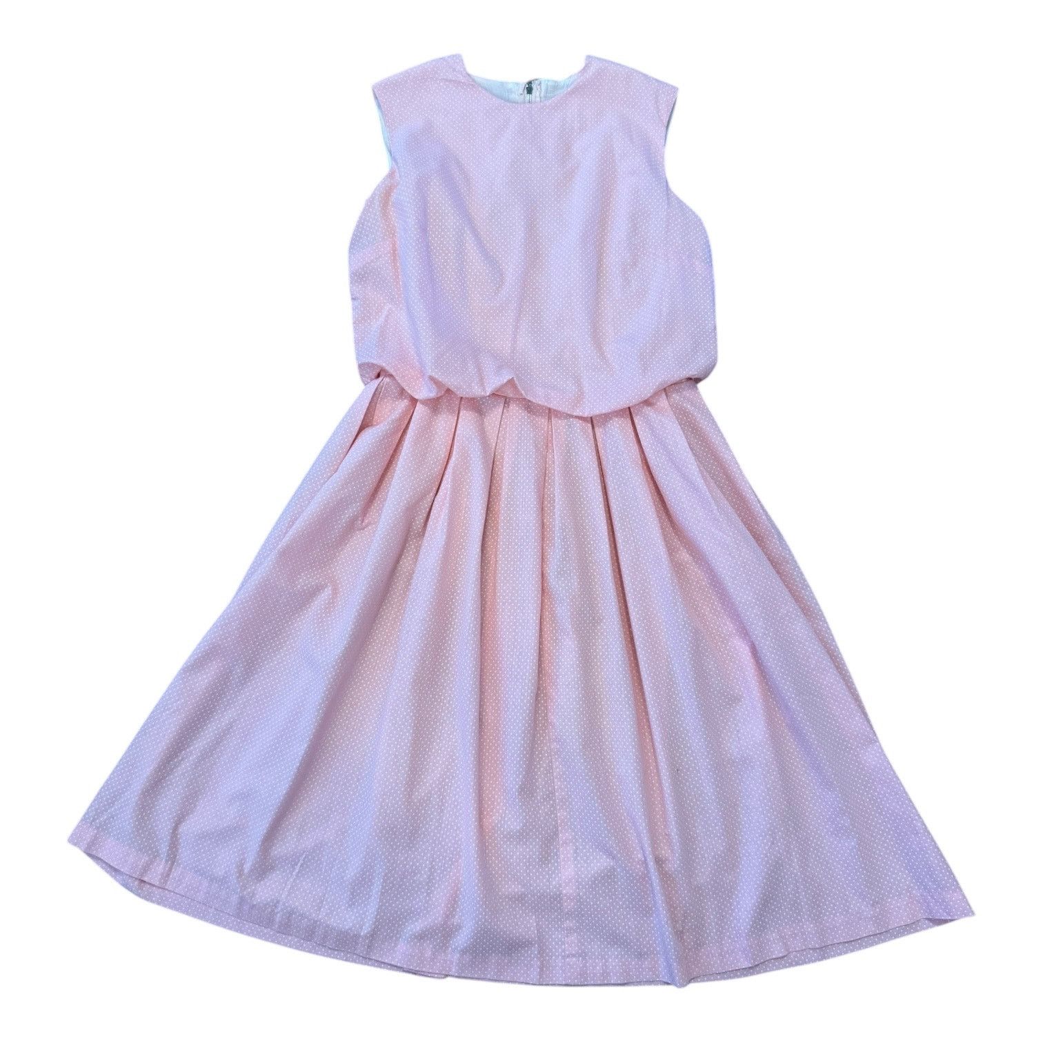 Vintage Vintage OOAK pink & white polka dot bubble hem dress medium Size M / US 6-8 / IT 42-44 - 7 Thumbnail