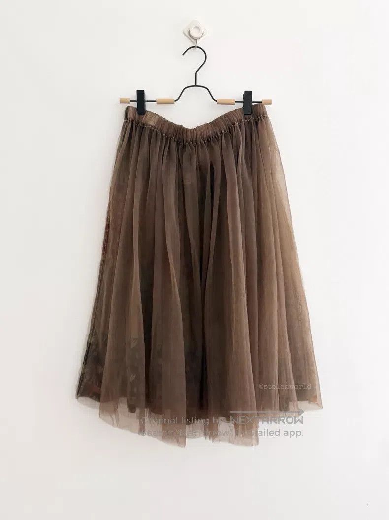 Comme des Garcons Comme Des Garcons size F Patchwork Printed Tulle Skirt Size 23" - 1 Thumbnail
