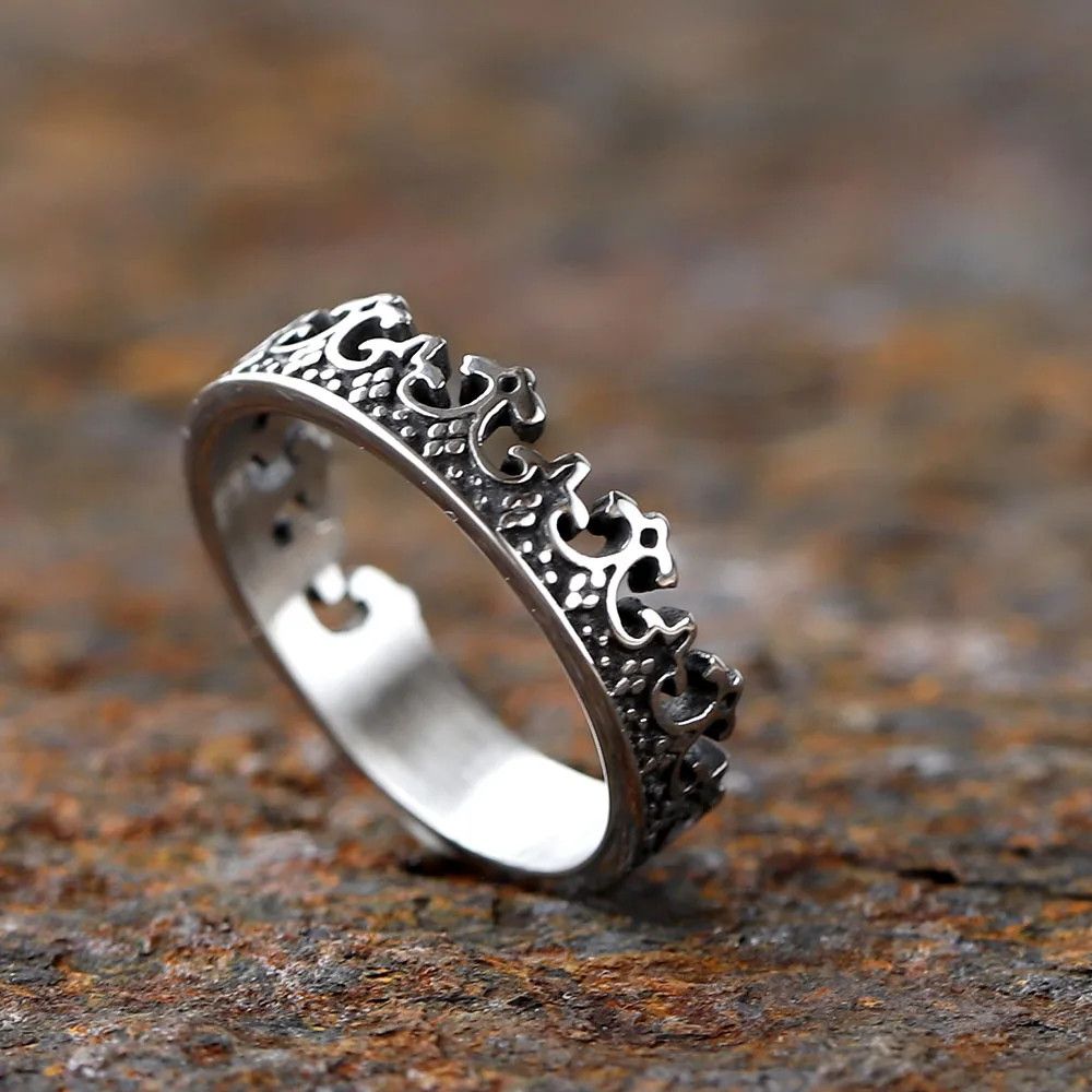 Jewelry Unique Cross Crown Ring Size ONE SIZE - 1 Thumbnail