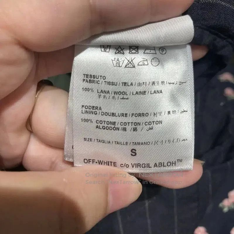 Off-White Off-White Women's Navy Striped Wool Trousers . Size 23" - 4 Thumbnail