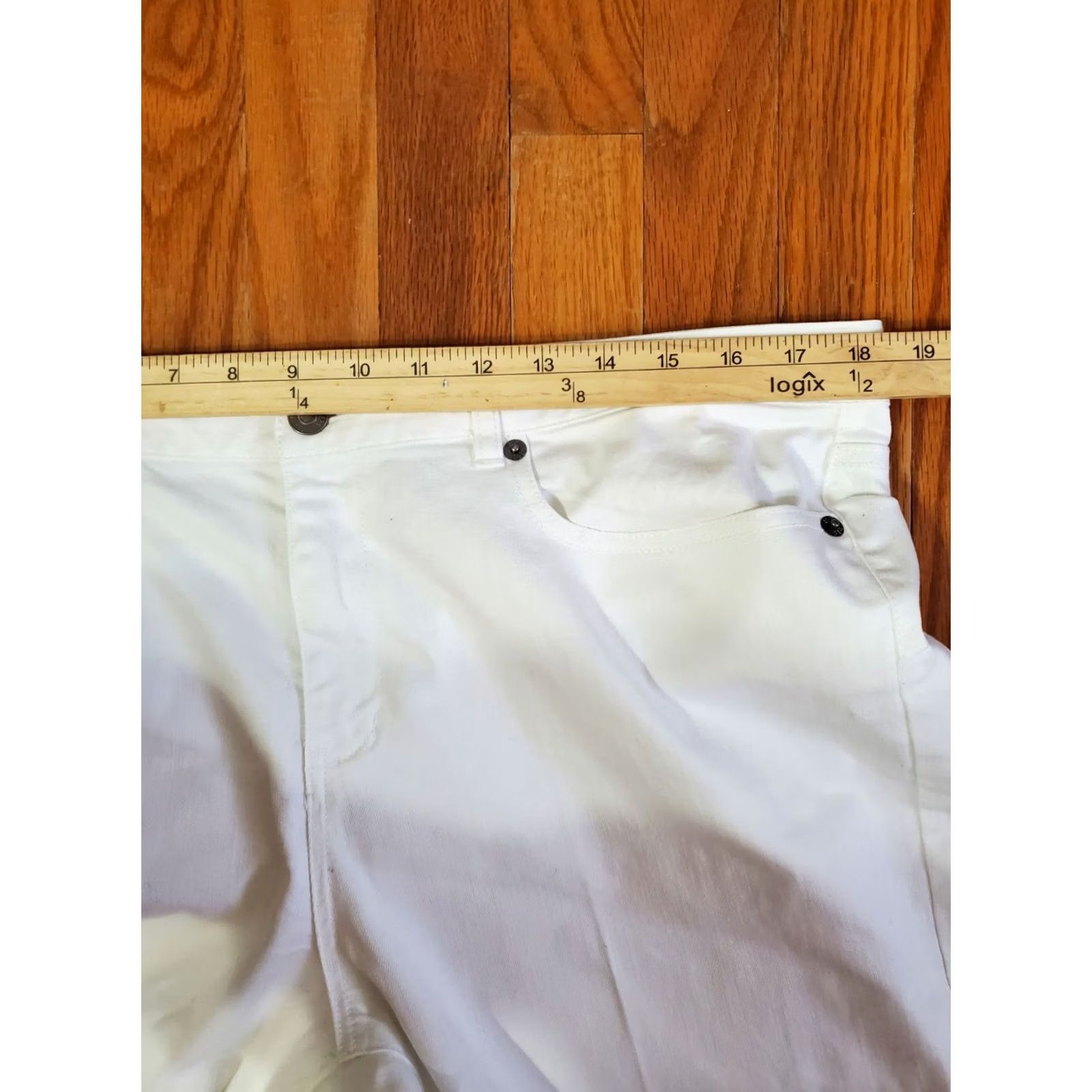 Brooks Brothers Brooks Brothers Pants Women's 16 Solid White Chino Cotton Spandex Flat Front Zip Button High Rise Straight Leg 25in Inseam Regular Size 38" / US 16 / IT 52 - 6 Thumbnail