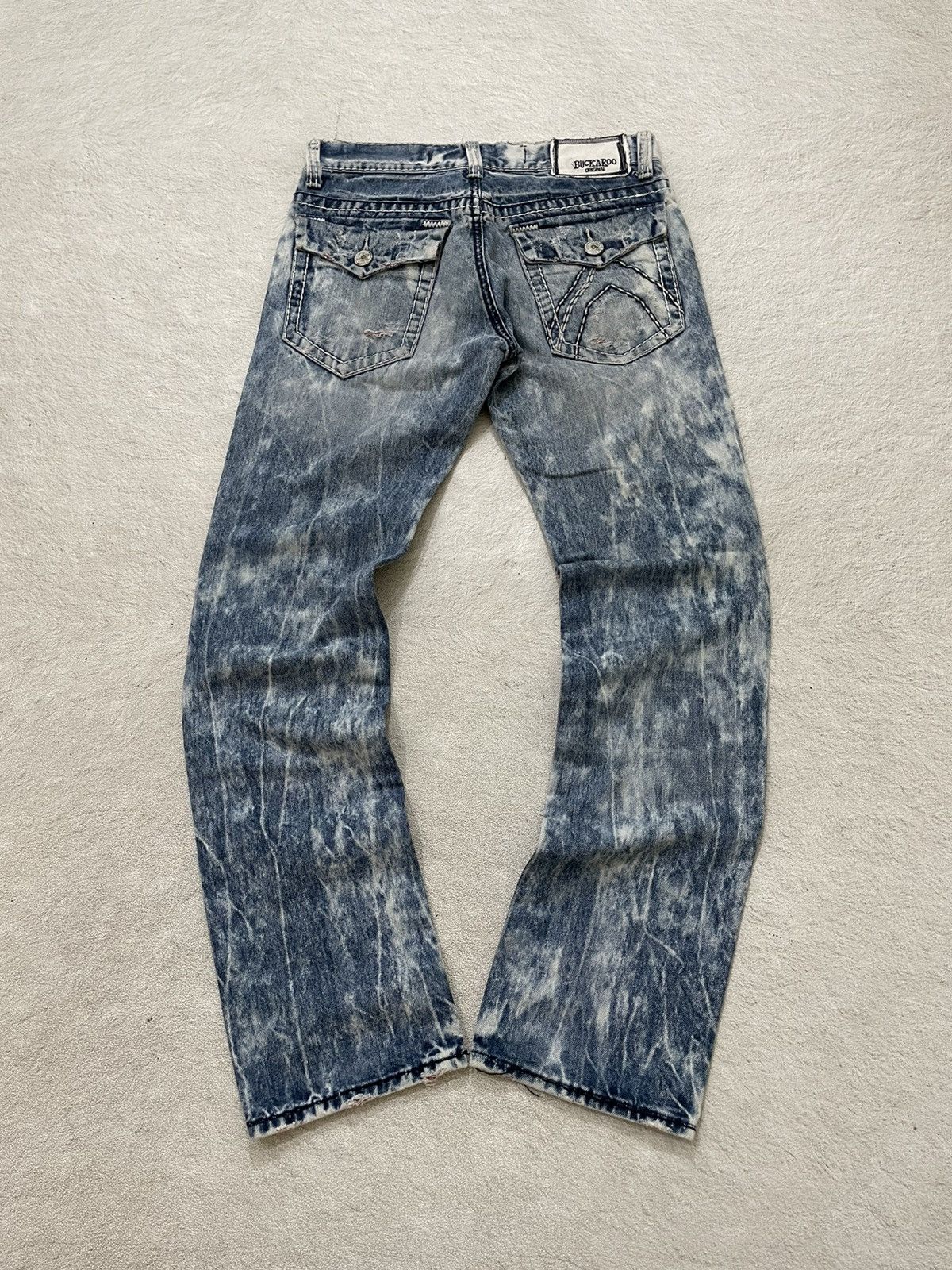 If Six Was Nine 2000s Buckaro Acid Wash Denim Ripped Jeans Distressed Lgb If Size US 31 - 8 Thumbnail