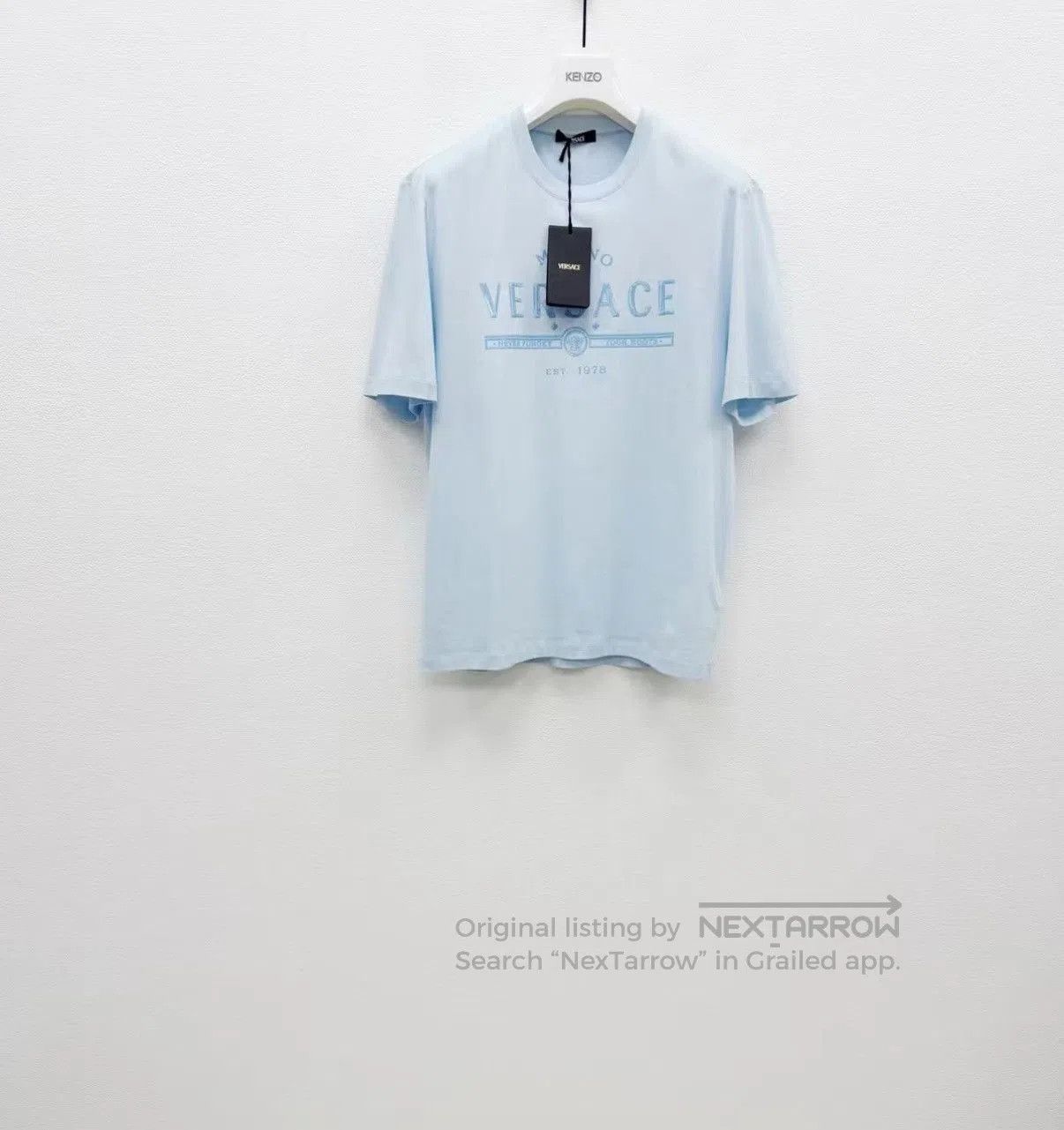 Versace Blue Short Sleeve Graphic Print T-Shirt. Size US L / EU 52-54 / 3 - 1 Thumbnail