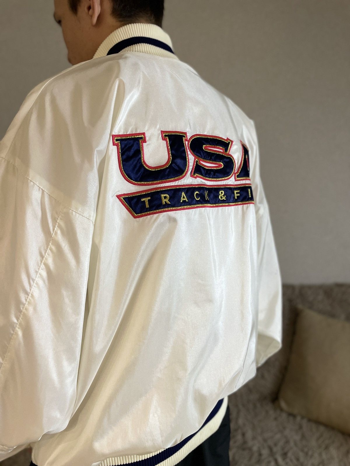 Nike NIKE 90s USA Retro Logo Nylon Track Bomber Top Jacket L Size US L / EU 52-54 / 3 - 3 Thumbnail