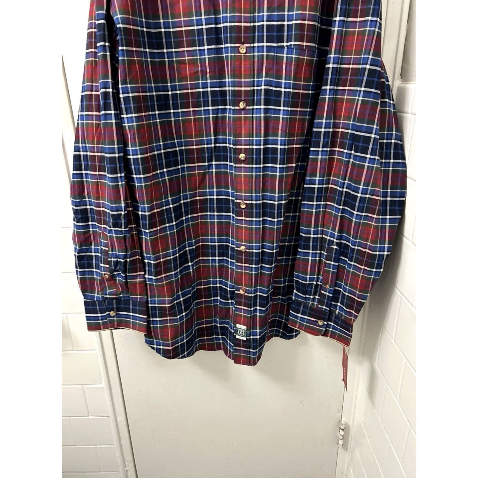 Izod IZOD Shirt Mens 3XL Midnight Blue Heritage Tartan Plaid Button Down L/S NWT Size US XXL / EU 58 / 5 - 3 Thumbnail