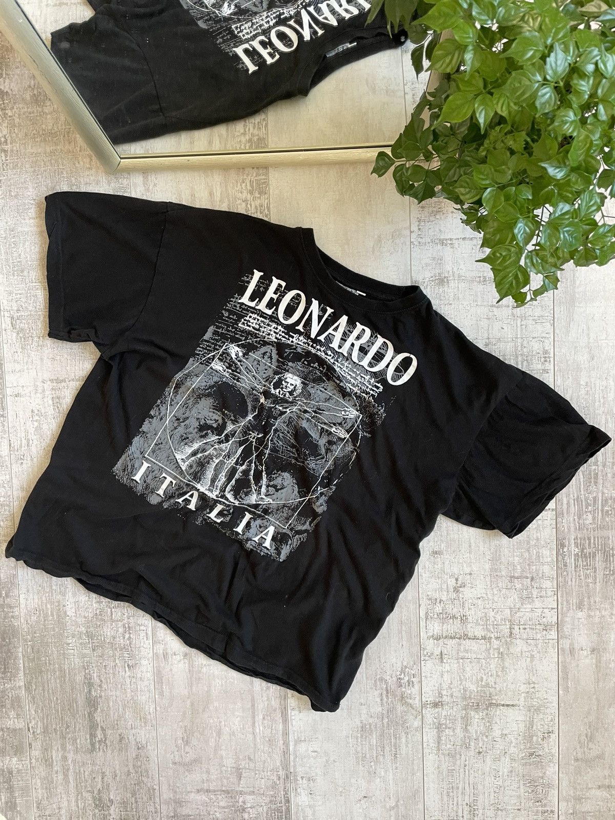 Vintage Vintage Leonardo Da Vinci 90’s Over Print T-Shirt Art Italia Size US XL / EU 56 / 4 - 1 Thumbnail