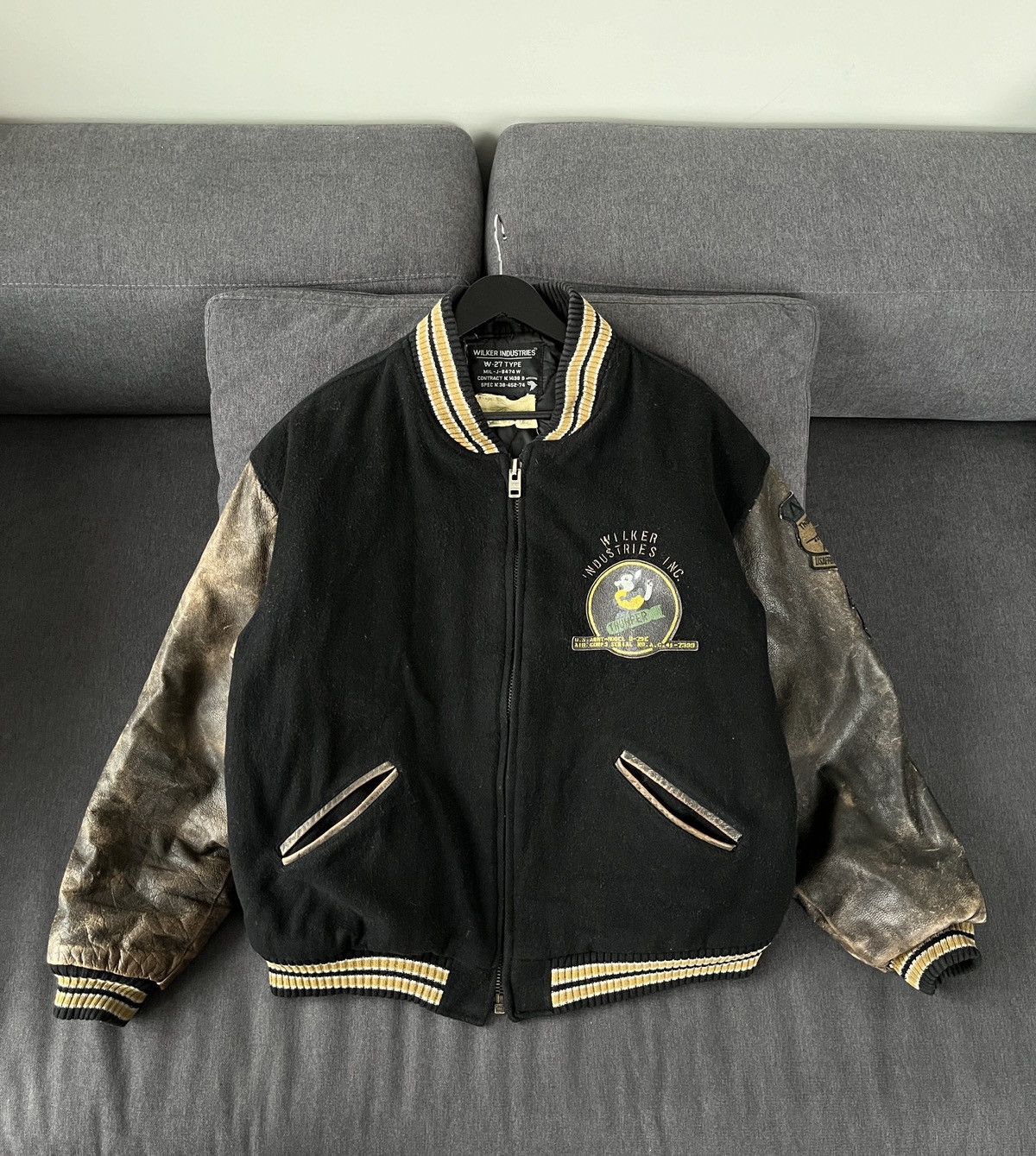 Vintage Wilker Inc. Knoxville Tn Military W-27 Flyers Bomber Jacket Size US L / EU 52-54 / 3 - 2 Thumbnail