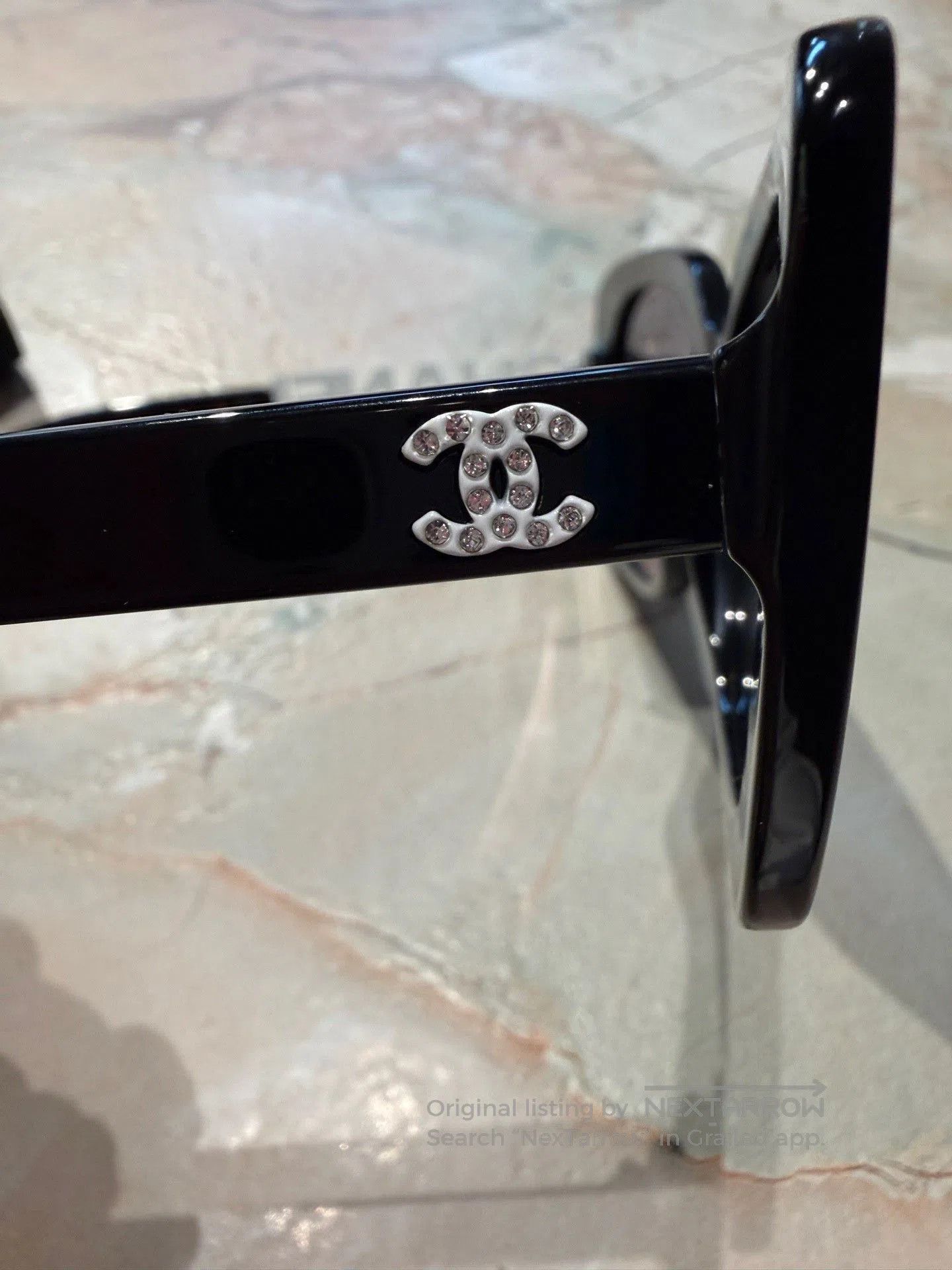 Chanel Chanel Rhinestone Butterfly White Cat Eye Sunglasses. Size ONE SIZE - 5 Thumbnail