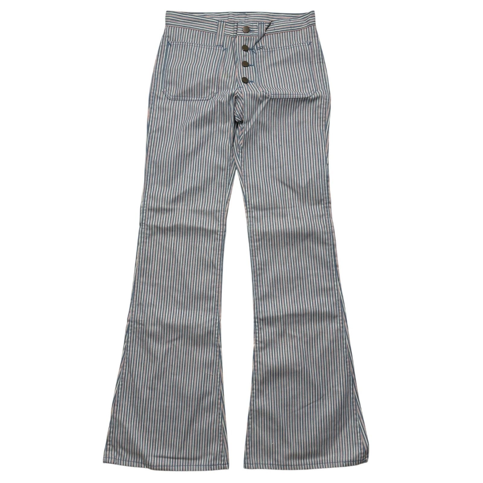 Lee Deadstock VTG 70s Lee Pinstripe Bell Bottom Pants Blue 29x34 Size 29" - 1 Thumbnail
