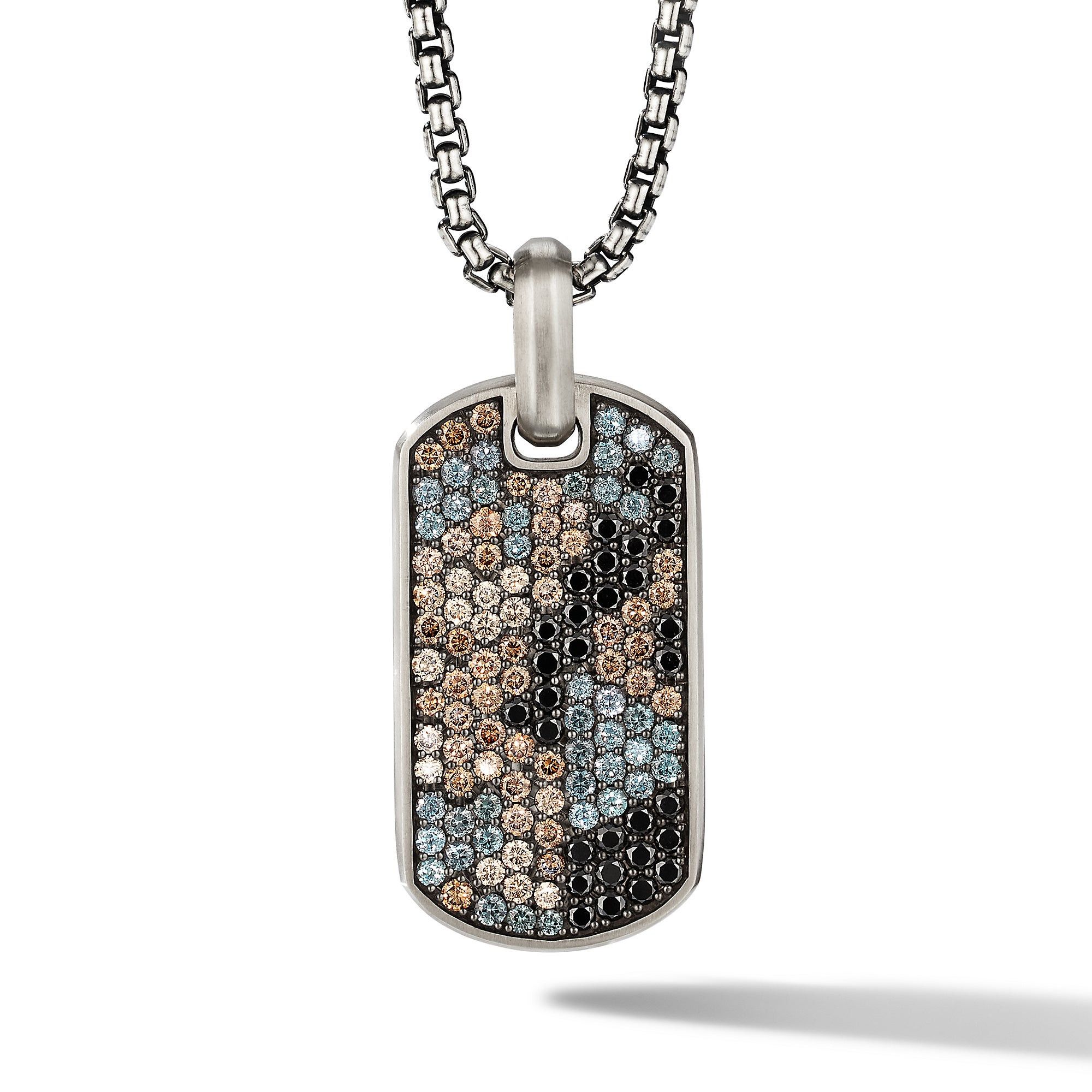 David Yurman o1w1db10526 D25078M /Size 9/Chevron Tag in Silver/Black Size ONE SIZE - 1 Thumbnail