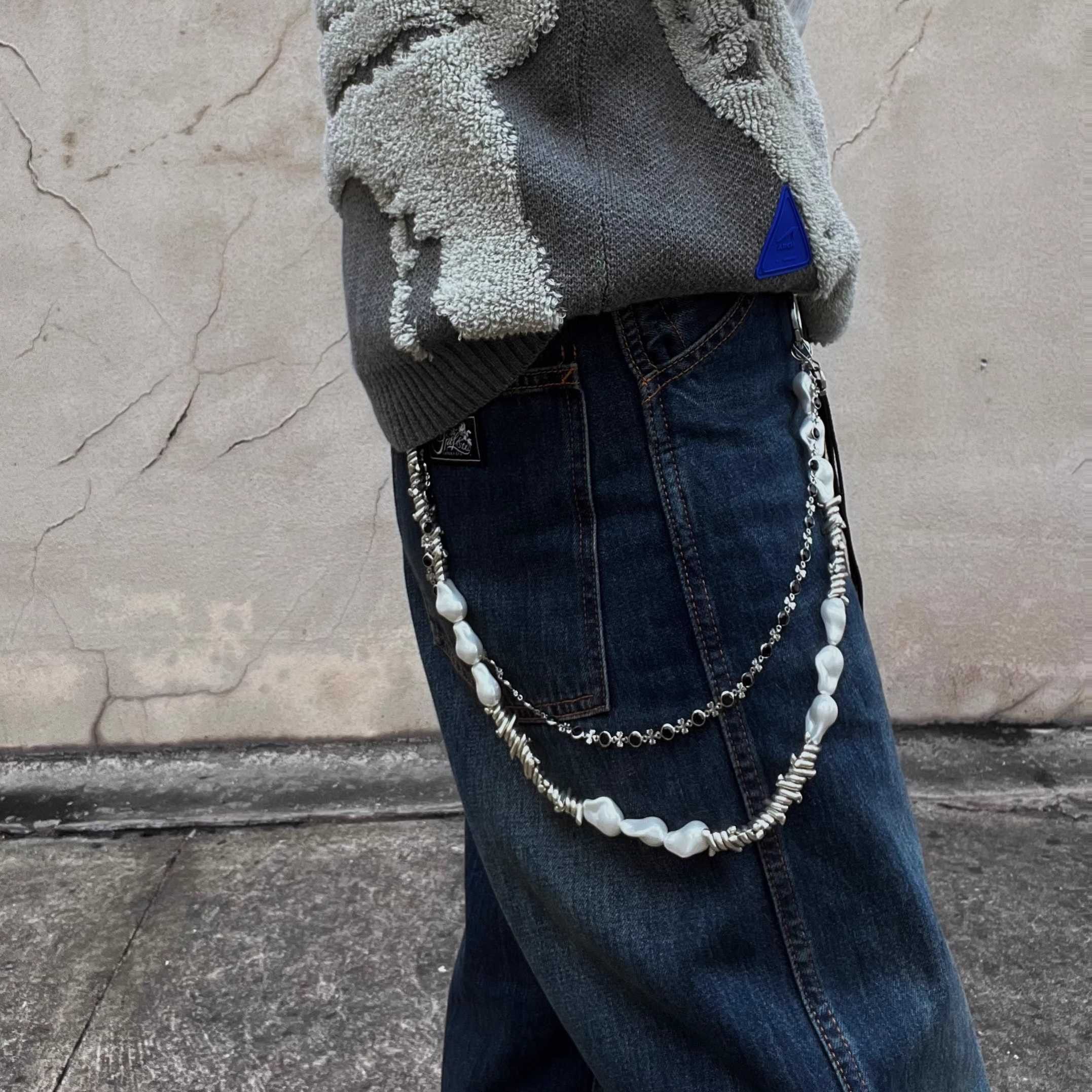 Jewelry Elegant Pearl and Silver Layered Wallet Chain Size ONE SIZE - 1 Thumbnail