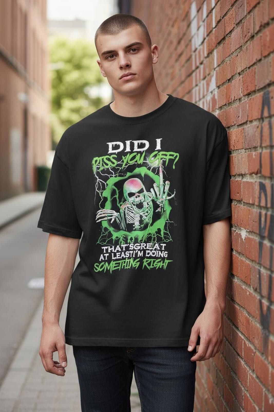 Gildan Men's Graphic Printed Black T-Shirt Skeleton Design Size US XXL / EU 58 / 5 - 1 Thumbnail