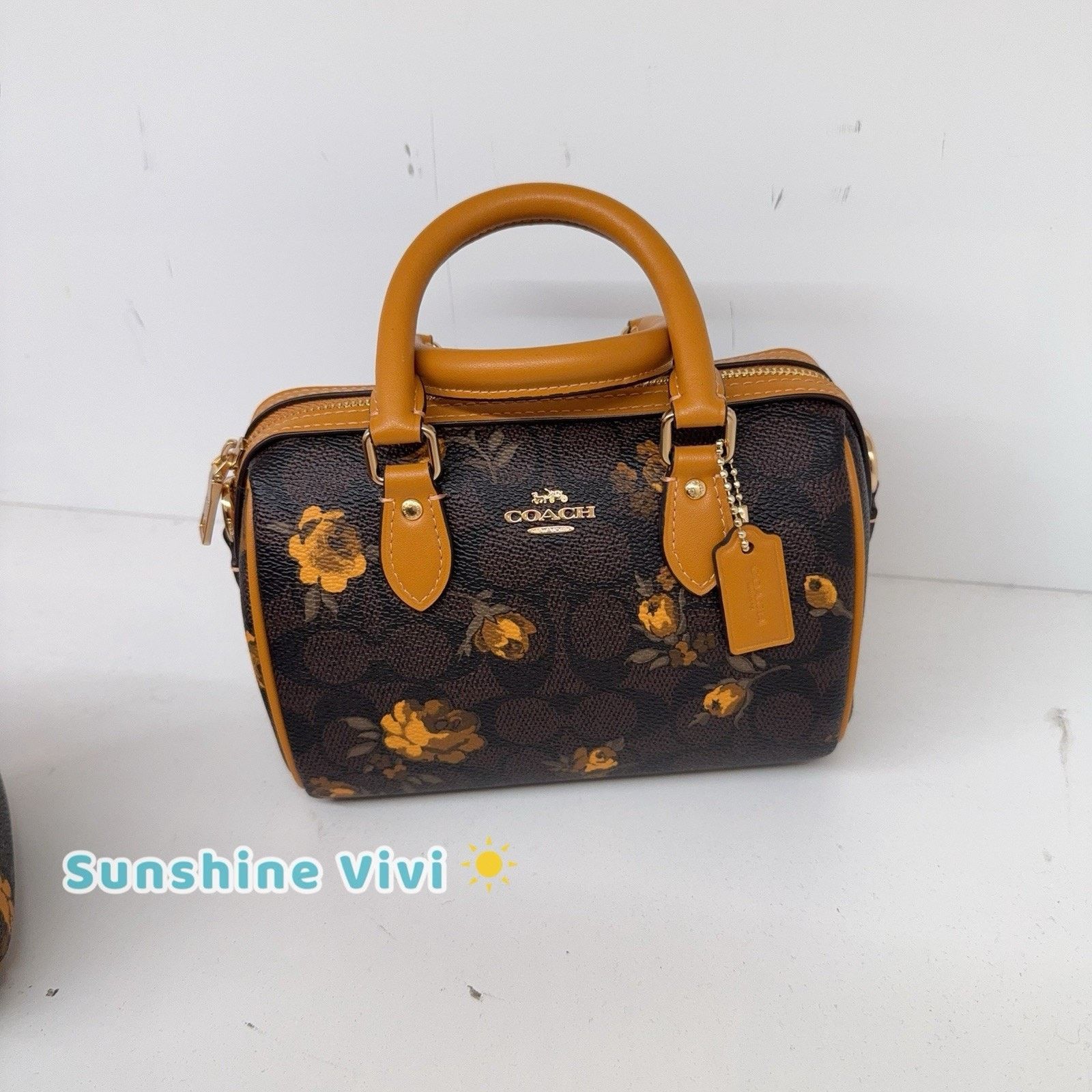 Coach NWT Coach Mini Rowan Crossbody Bag Floral CCF31 Yellow Size ONE SIZE - 7 Thumbnail