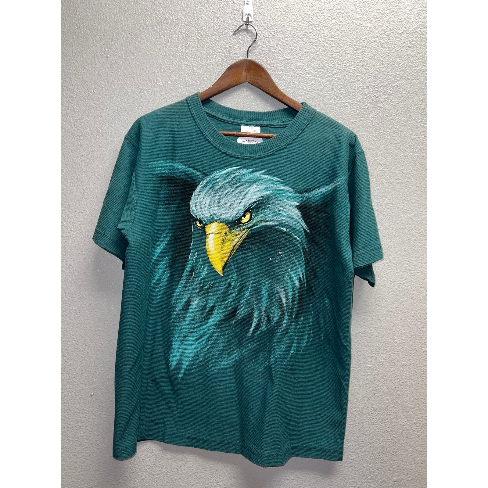 Vintage Vintage Bald Eagle Shirt Hazelwoods Green Bird Tee 90s Large Size US L / EU 52-54 / 3 - 1 Thumbnail