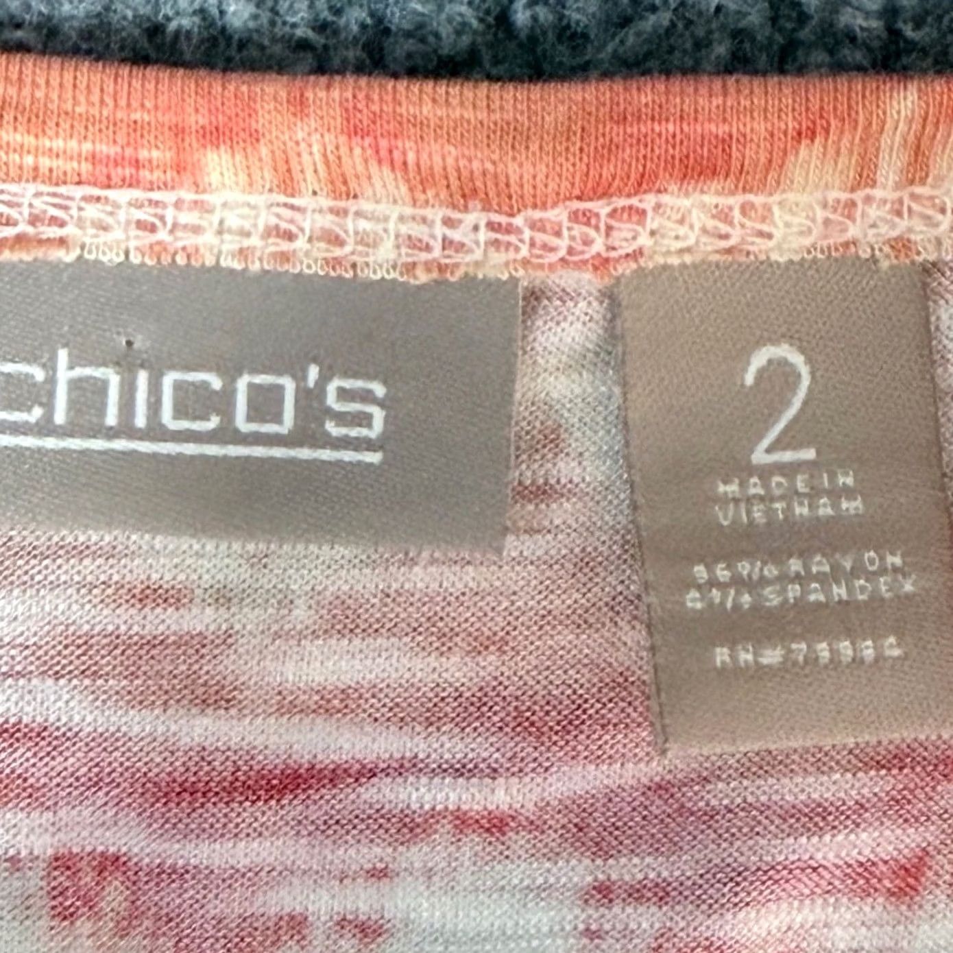Vintage Chico'S 2 L Womens Chevron Ikat Top - Boho Casual Wear Size L / US 10 / IT 46 - 5 Thumbnail