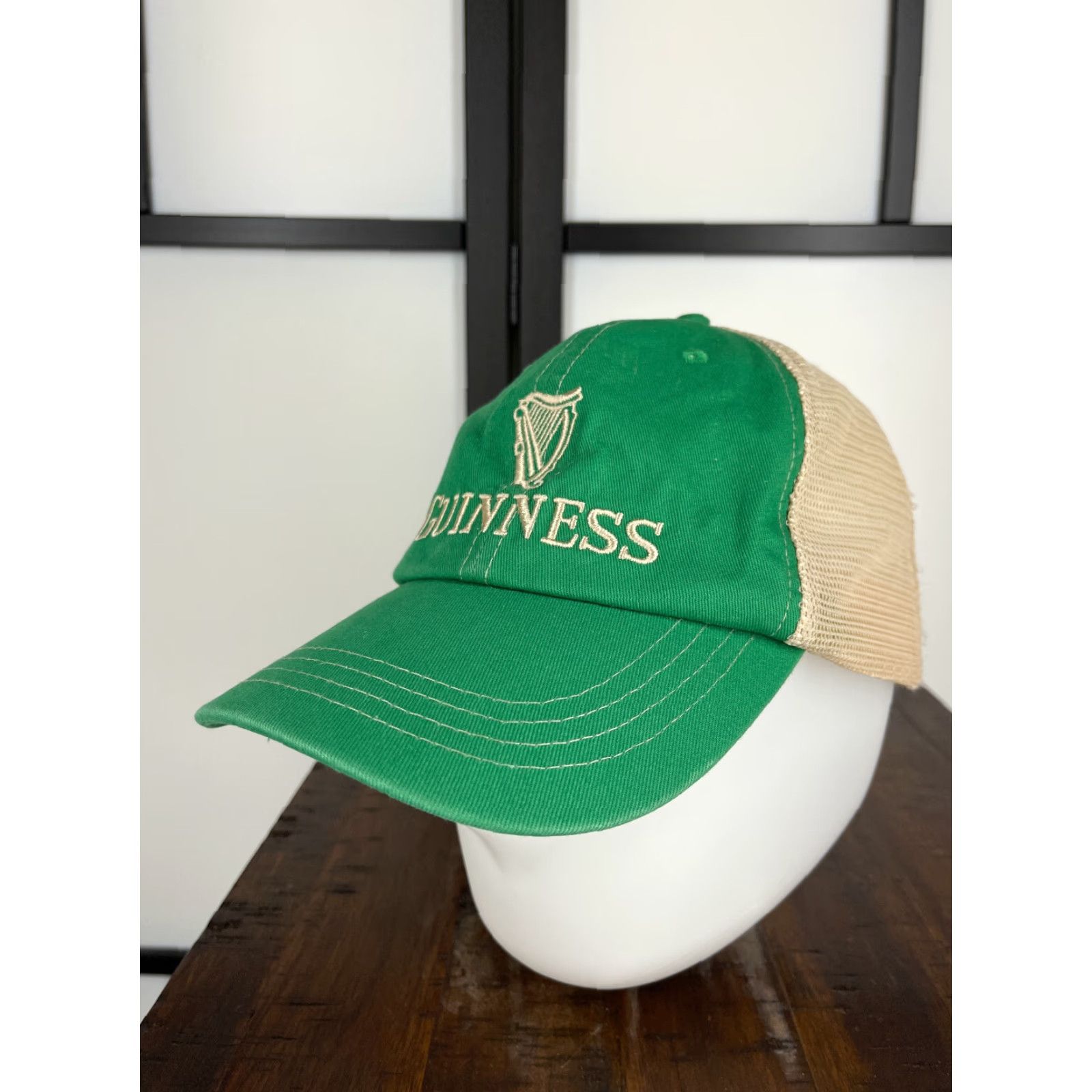 Vintage Guinness Trucker Hat Adult Green Cap Casual Men Cotton Twill Adjustable Beer Shamrock Ireland Cap Hats 90s Theme Mens Size ONE SIZE - 4 Thumbnail