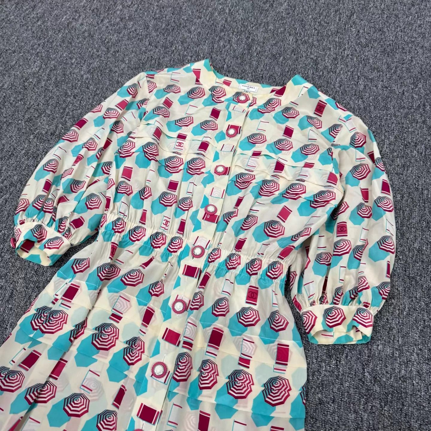 Chanel Chanel Beach Sun Umbrella Print Silk Dress Size 36 99 New Size XS / US 0-2 / IT 36-38 - 4 Thumbnail