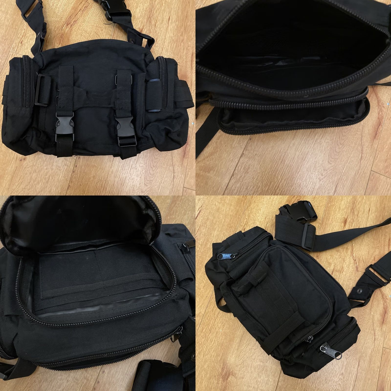 Vintage Tactical Black Waist Fanny Pack Pouch Zip Compartments Unisex Military Belt Bag Water Resistant adjustable Strap Phone Pocket Sport Outdoor Men Size ONE SIZE - 8 Thumbnail