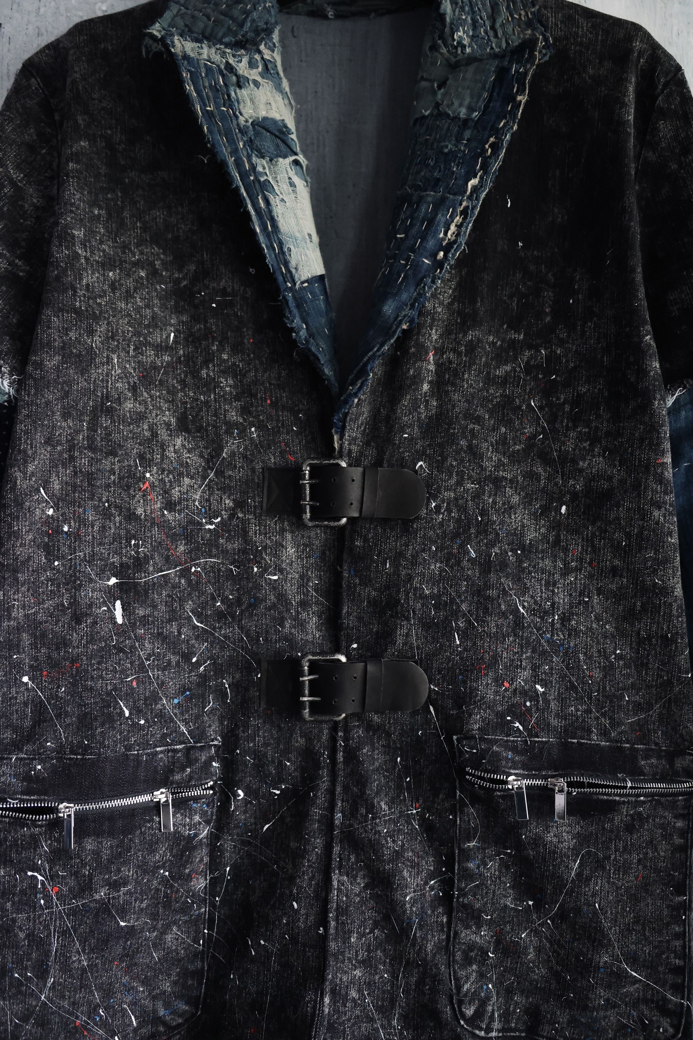 Hana Indigo Washed denim jacket patched with Boro vintage japan textiles Size US M / EU 48-50 / 2 - 3 Thumbnail