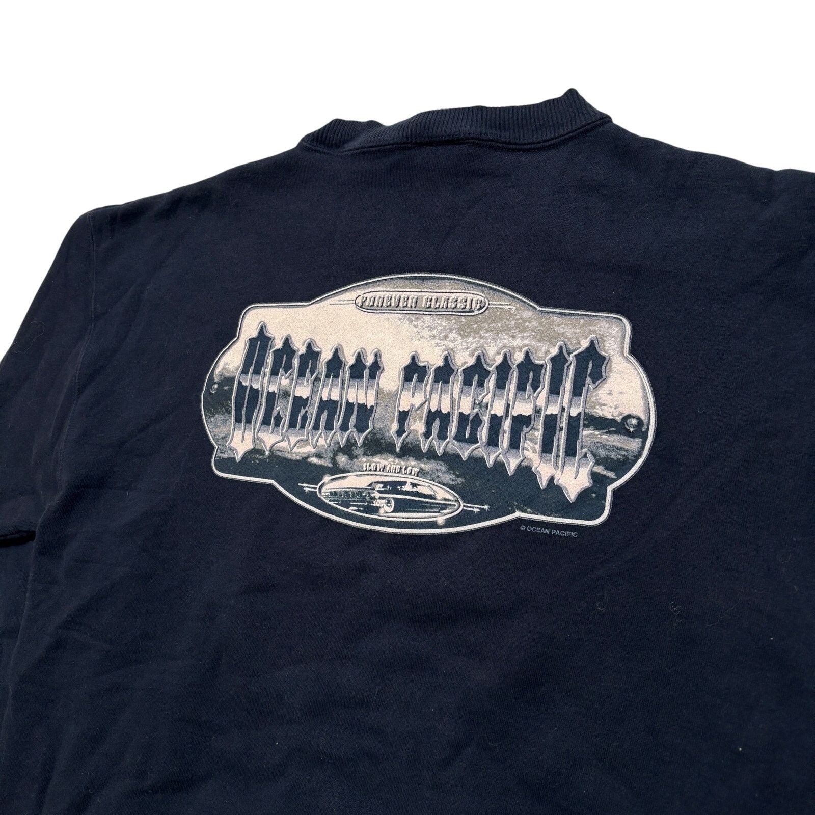 Ocean Pacific VTG 90's Ocean Pacific OP Surf Navy Blue Pullover Sweatshirt Size US L / EU 52-54 / 3 - 4 Thumbnail
