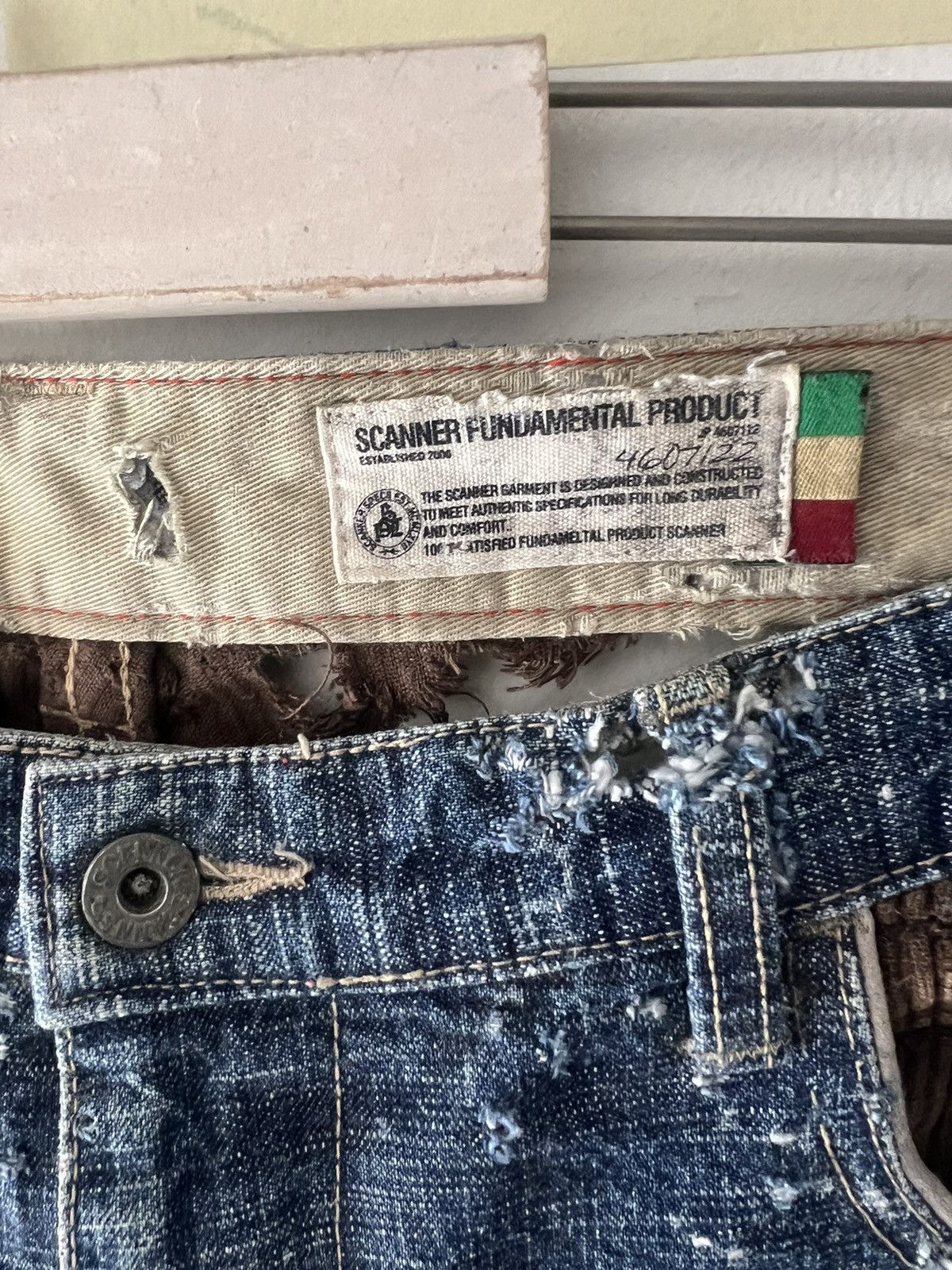 4GSELLER × Japanese Brand SUPER THRASHED🔥SCANNER JAPAN RIPPED DENIM Size US 34 / EU 50 - 9 Thumbnail