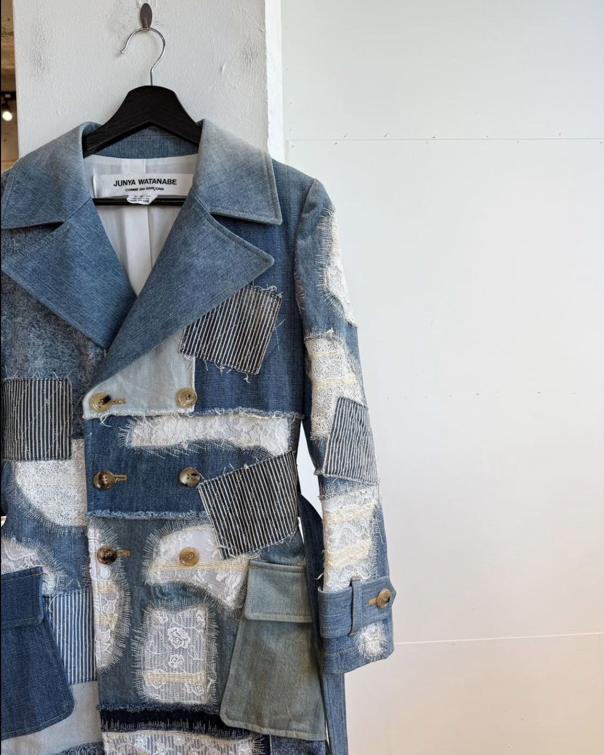 Junya Watanabe Junya Watanabe Denim Patch Work Trench Coat Size US S / EU 44-46 / 1 - 4 Thumbnail