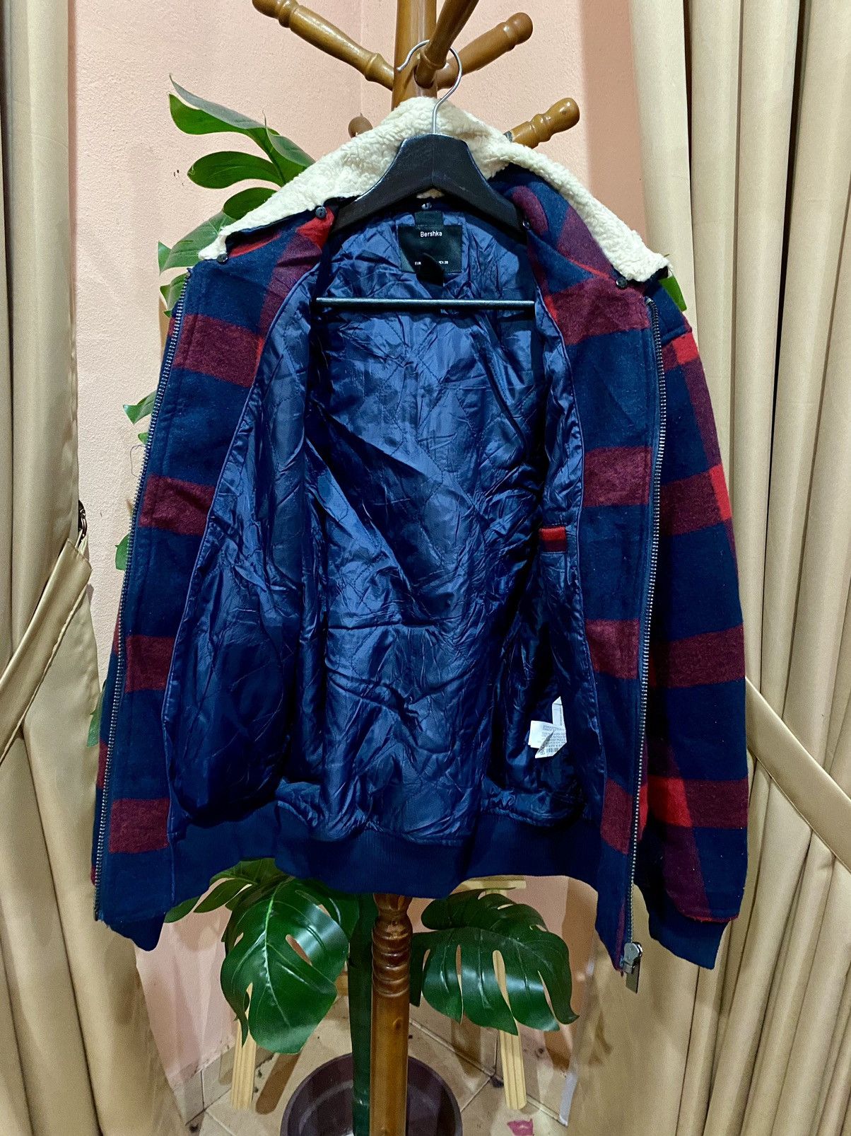 Bershka Bershka Red and Blue Plaid Sherpa Jacket - Vintage Inspired Size US S / EU 44-46 / 1 - 11 Thumbnail