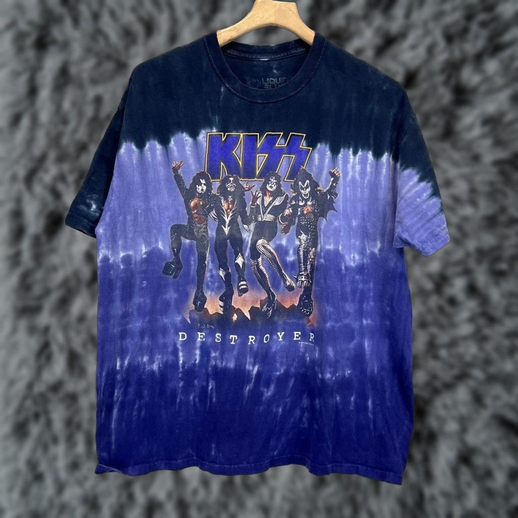 Liquid Blue Liquid Blue KISS Destroyer Tie Dye Shirt XL Purple Black T-Shirt Band Mens Size US XL / EU 56 / 4 - 1 Thumbnail