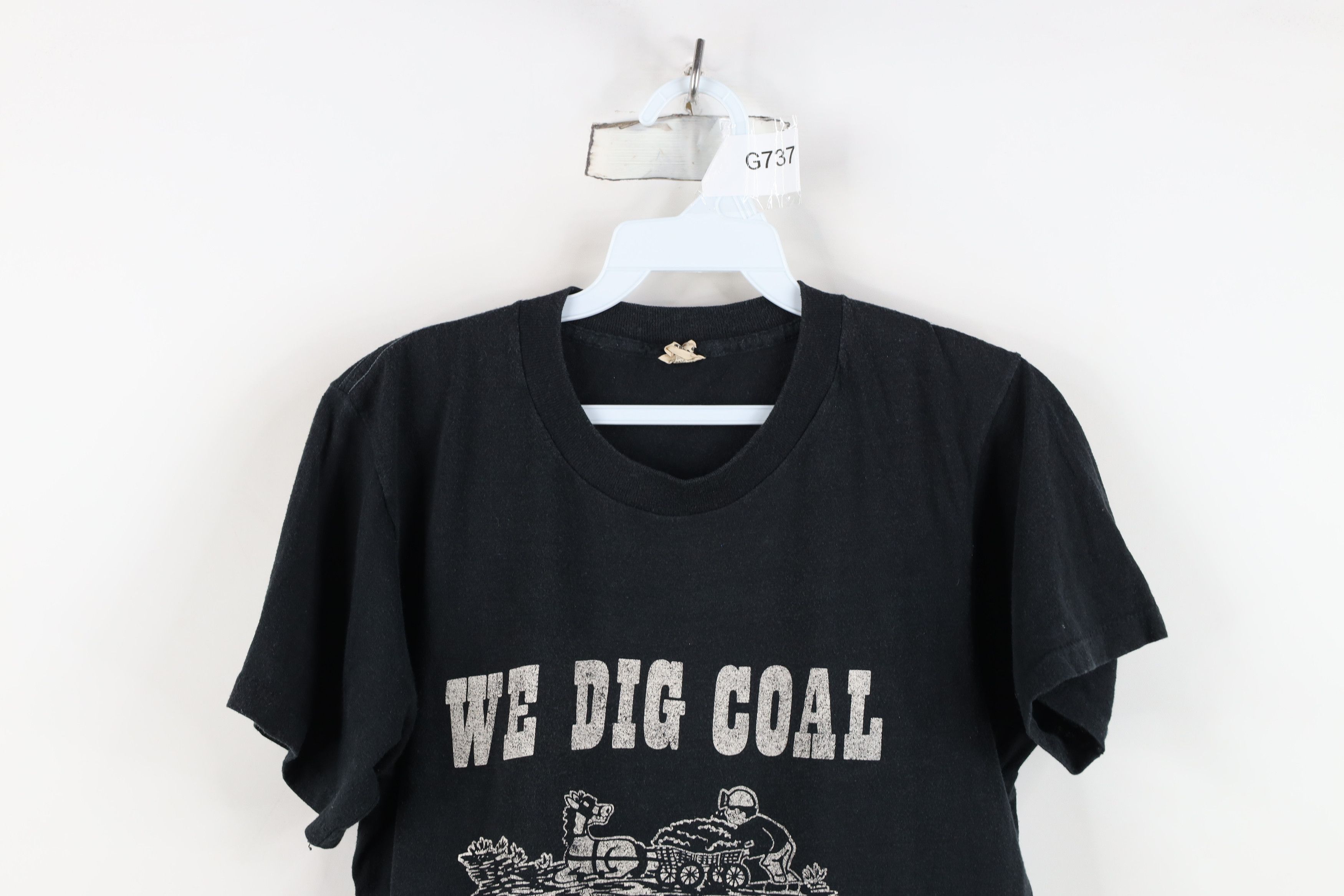 Vintage Vintage 80s We Dig Coal Coal Miner T-Shirt Black USA Size US M / EU 48-50 / 2 - 2 Thumbnail
