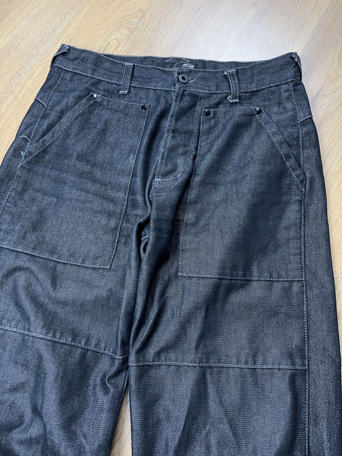 ➕vintage japanese brand worker carpenter jeans zip leg y2k