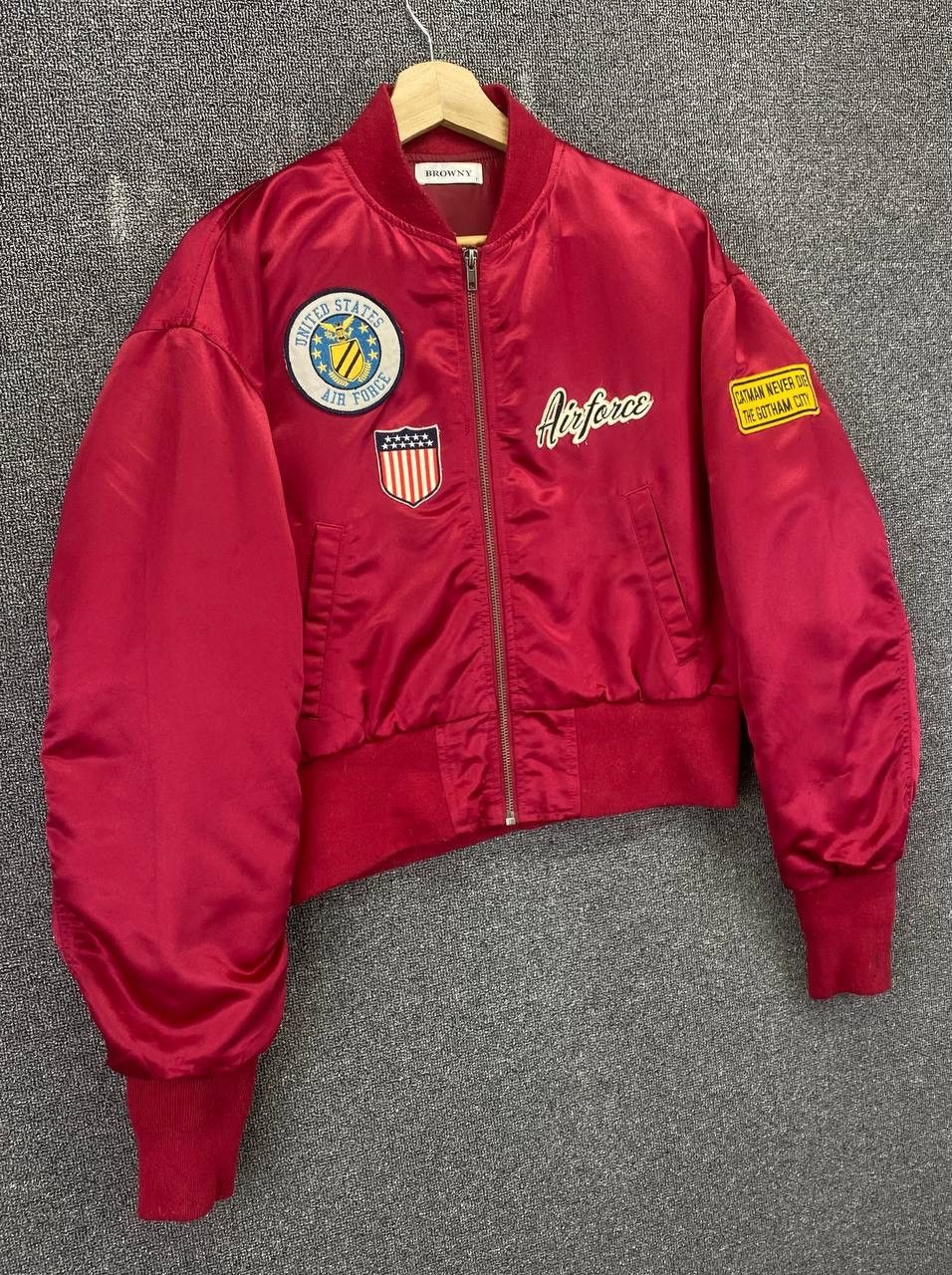 Japanese Brand Vintage Browny U.S Air Force Military Red Bomber Jacket Size M / US 6-8 / IT 42-44 - 2 Thumbnail