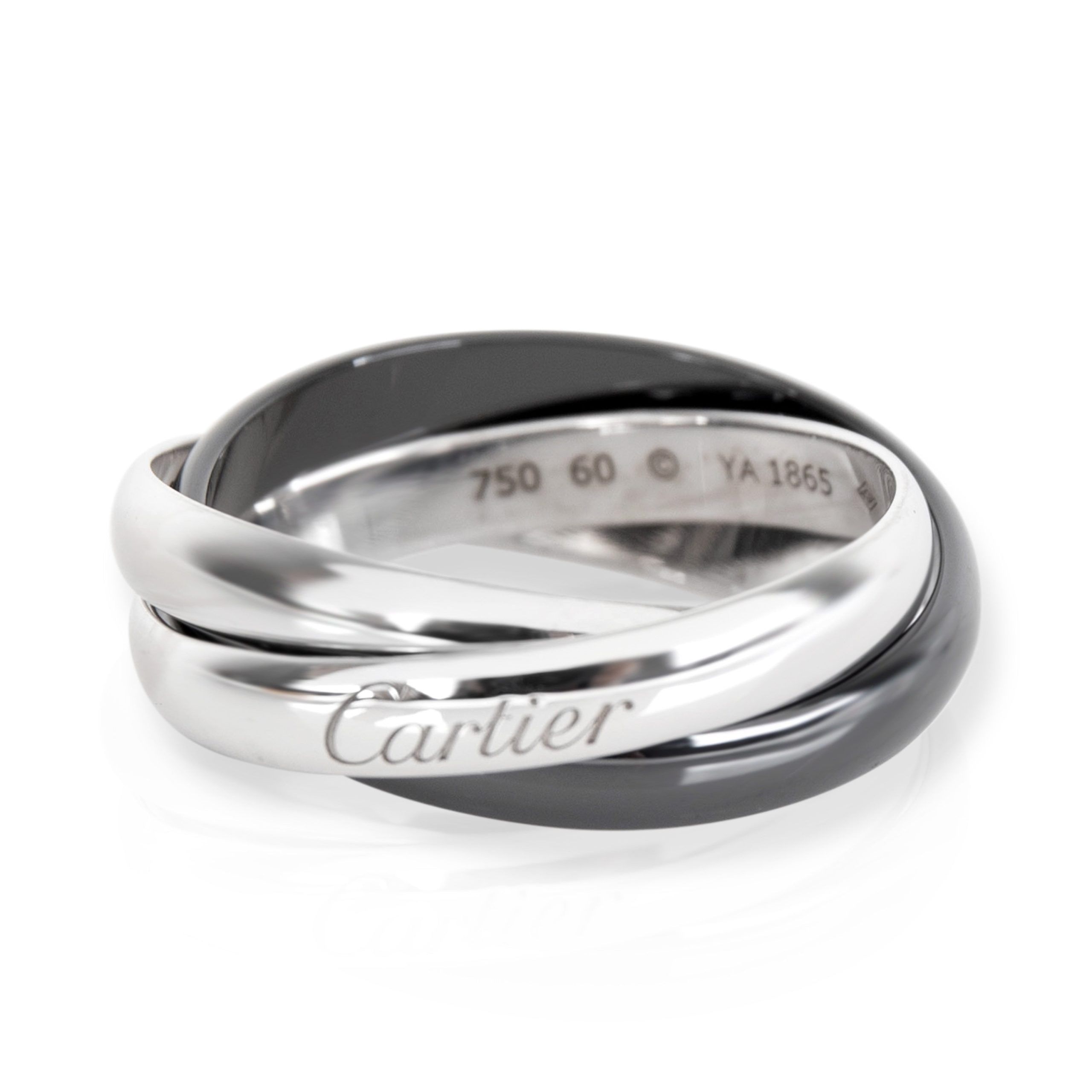 image of Cartier Trinity Ceramic Band In 18K White Gold, Women's