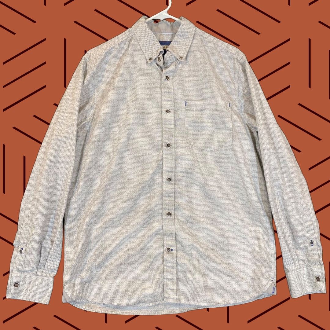 Vintage 32 Bar Blues Shirt Mens Medium White Gray Plaid Button Down Dress Top L/S Size US M / EU 48-50 / 2 - 1 Thumbnail