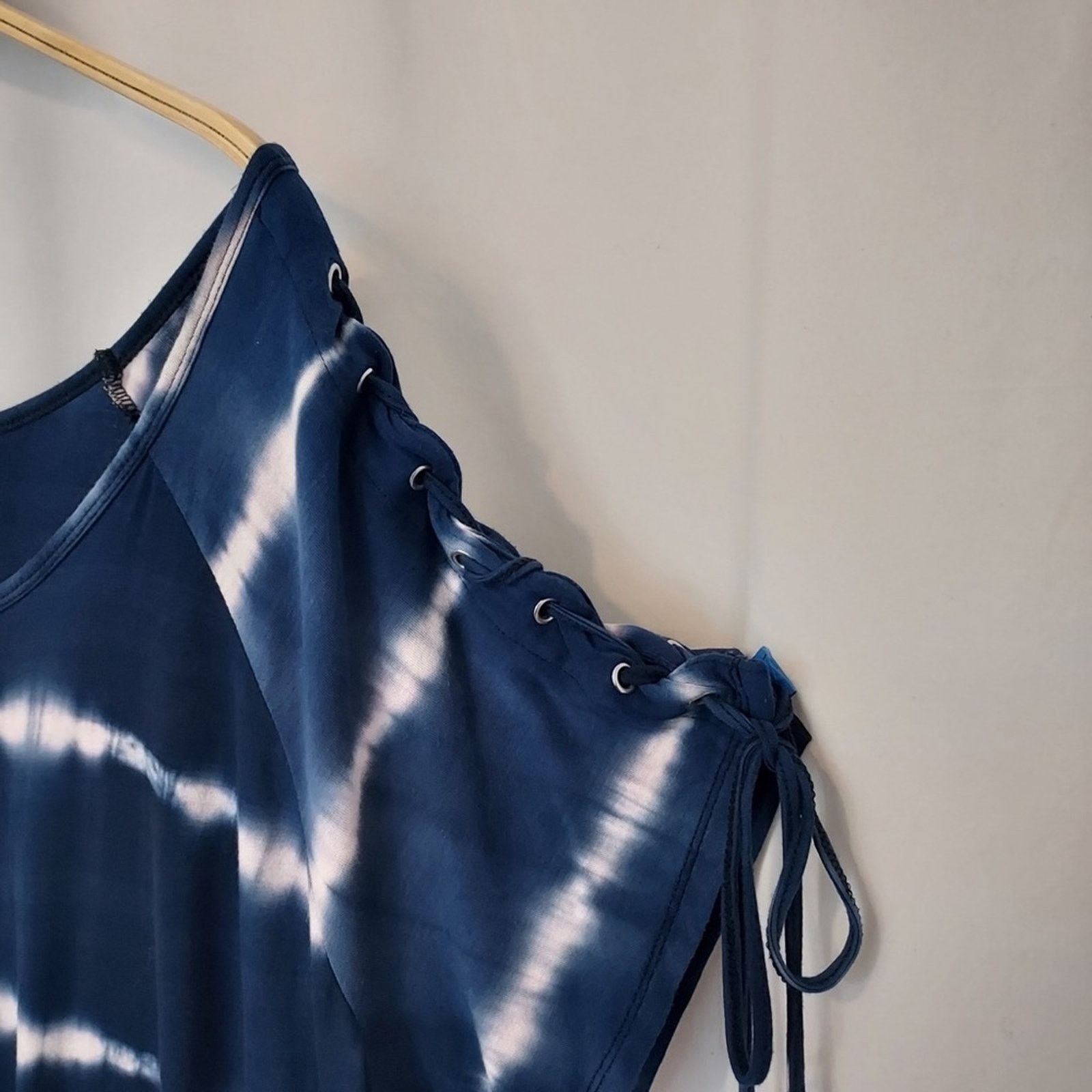 Other French Laundry Tie Dye Laced Short Sleeves Blouse Shirt Top Size 3XL / US 20-22 - 3 Thumbnail