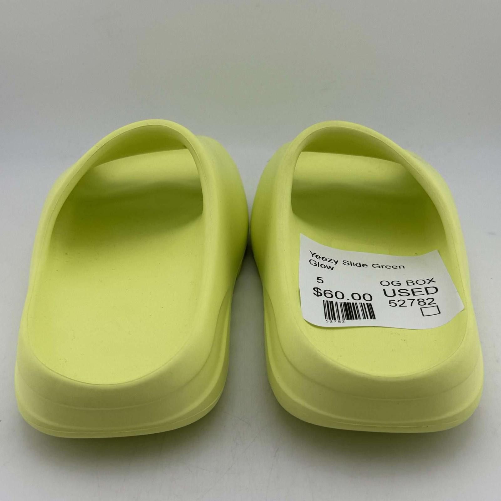 Adidas Yeezy Slide Green Glow 5 Used OG Box GX6138 Size US 5 / EU 37 - 5 Thumbnail