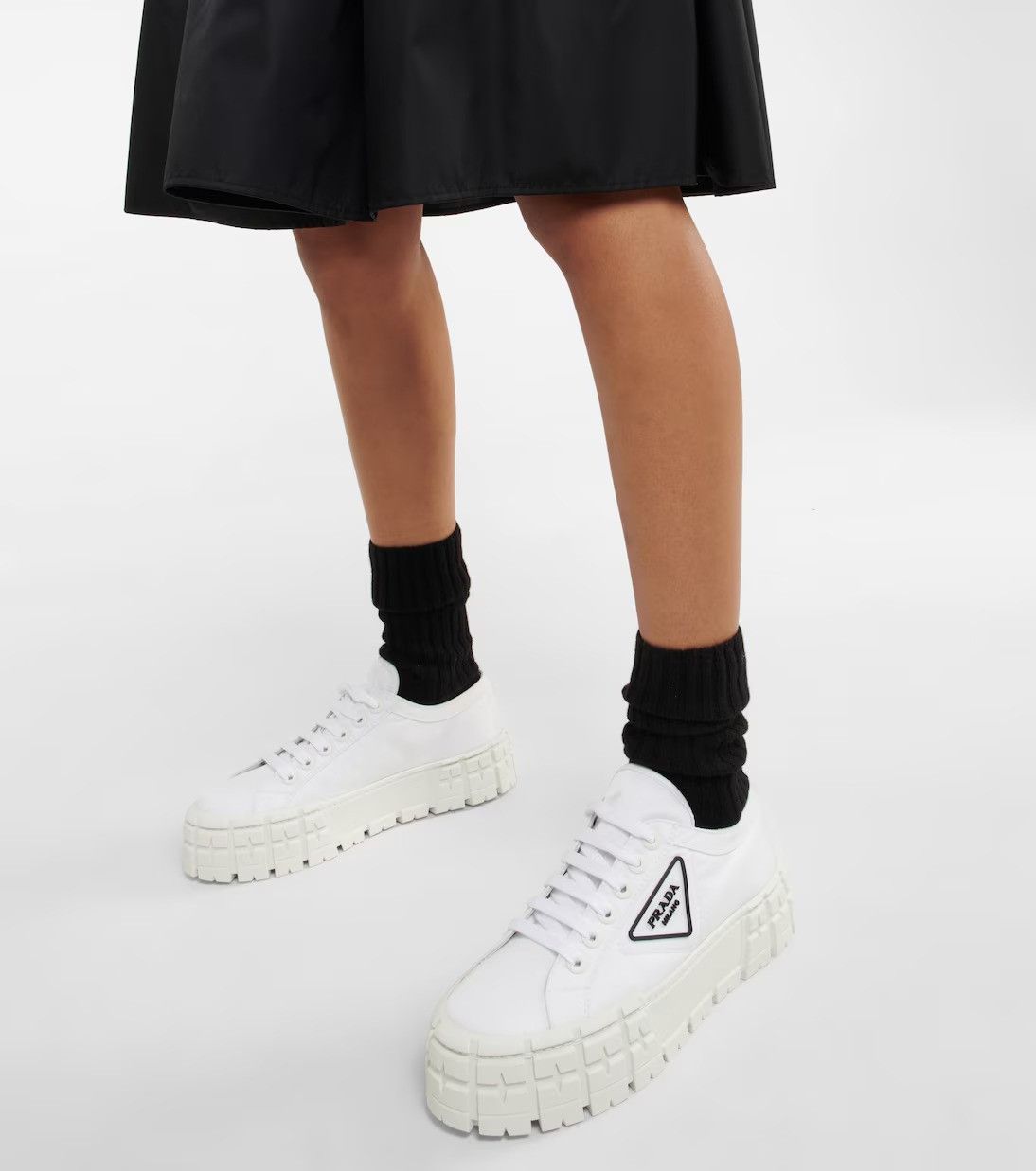 Prada o1B3y1r0526 Wheel Gabardine Sneakers in White Size US 6 / IT 36 - 3 Thumbnail