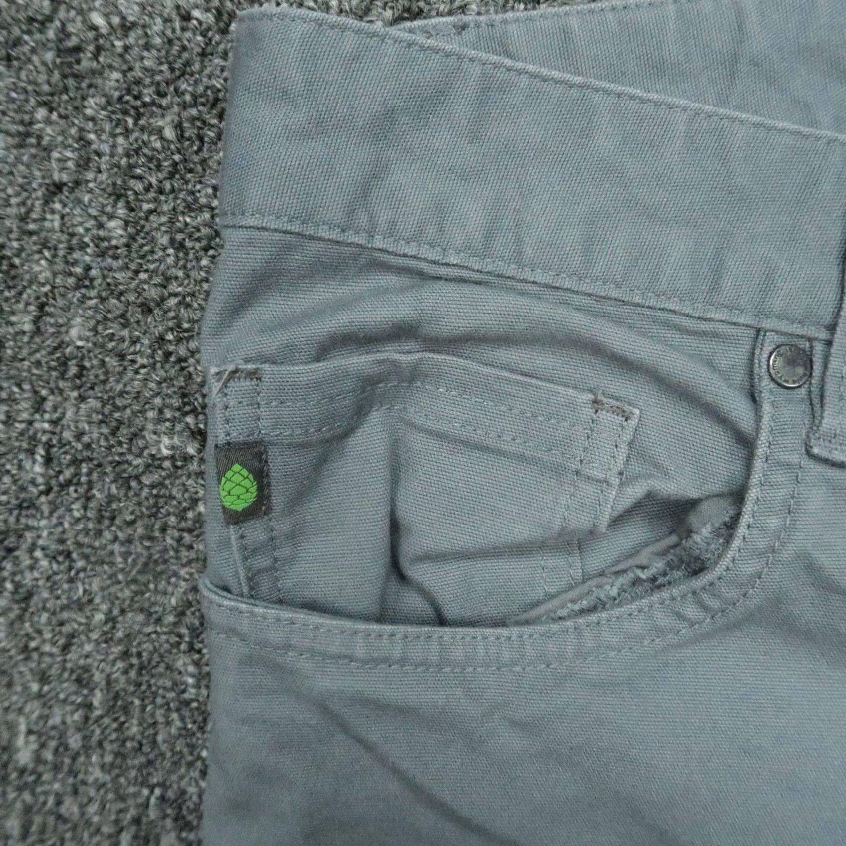 Vintage Stio Pants Mens 36x34 Gray Blue Rivet Canvas Organic Cotton 5 Pocket Hiking Pants, Chino, Regular, 34 Inseam, Straight Leg, Button Zip, 6 Size US 36 / EU 52 - 3 Thumbnail