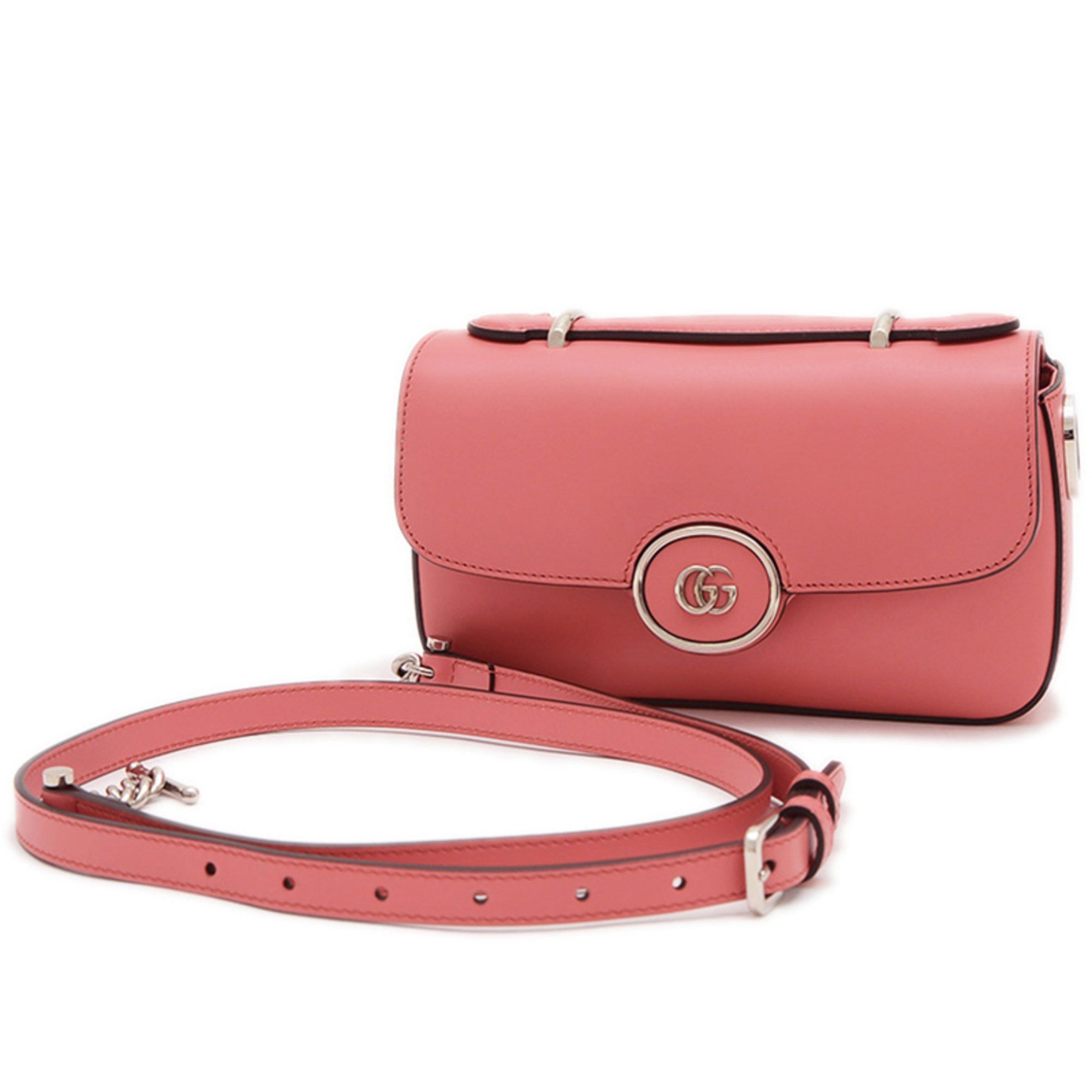 Gucci Petit GG Mini Shoulder Bag Leather Pink 739722, Women's