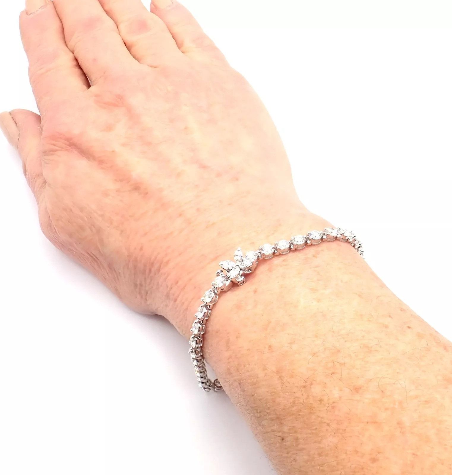 Tiffany & Co. Tiffany & Co Platinum 6.5ct Diamond Line Tennis Bracelet Size ONE SIZE - 4 Thumbnail