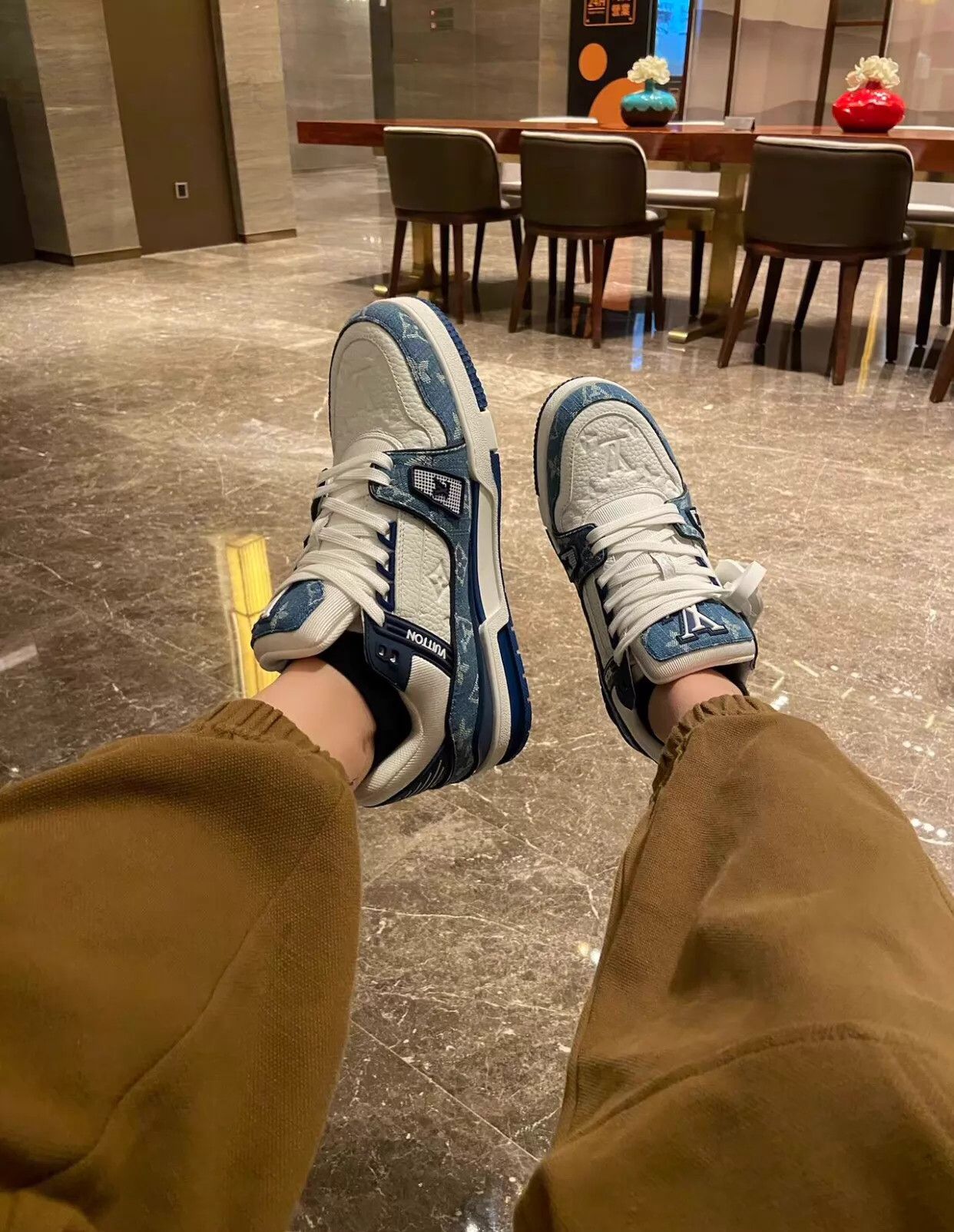 Louis Vuitton LV Blue Denim Monogram Trainer UK6 (EU 40) BNIB Size US 7 / EU 40 - 2 Thumbnail