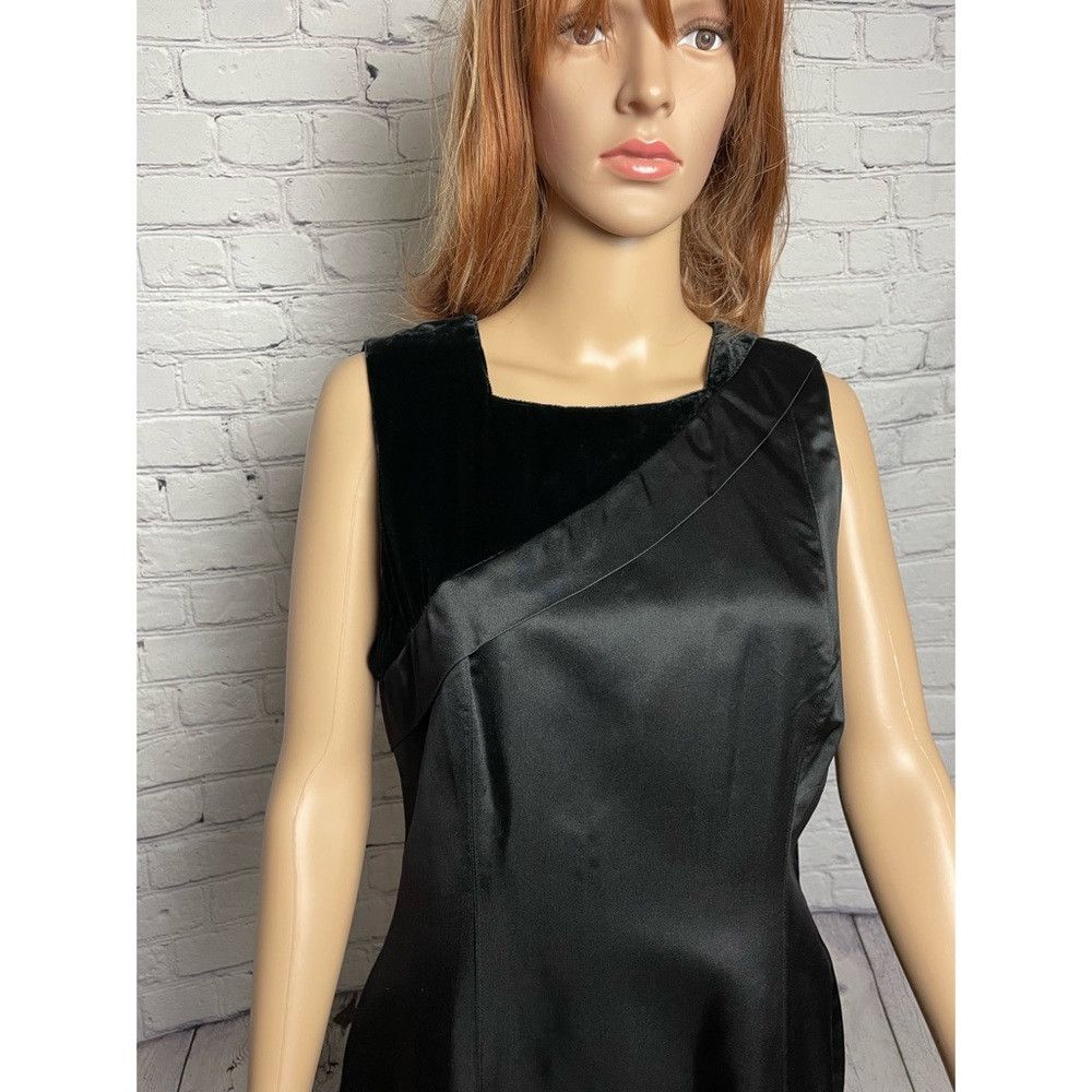 Vera Wang Vera Wang Lavender Label Sheath Silk Velvet Satin Black Dre Size L / US 10 / IT 46 - 2 Thumbnail
