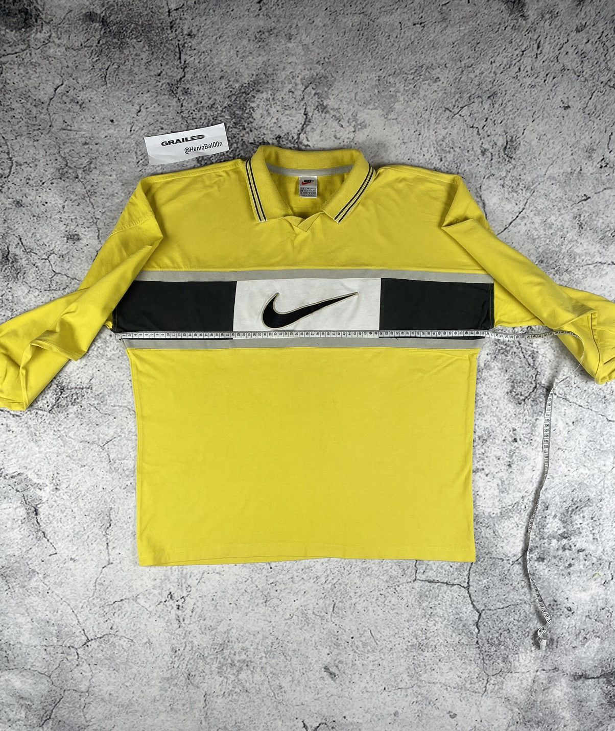 Nike Vintage Nike XL Central Swoosh Rugby Sweatshirt Yellow Size US XL / EU 56 / 4 - 6 Thumbnail