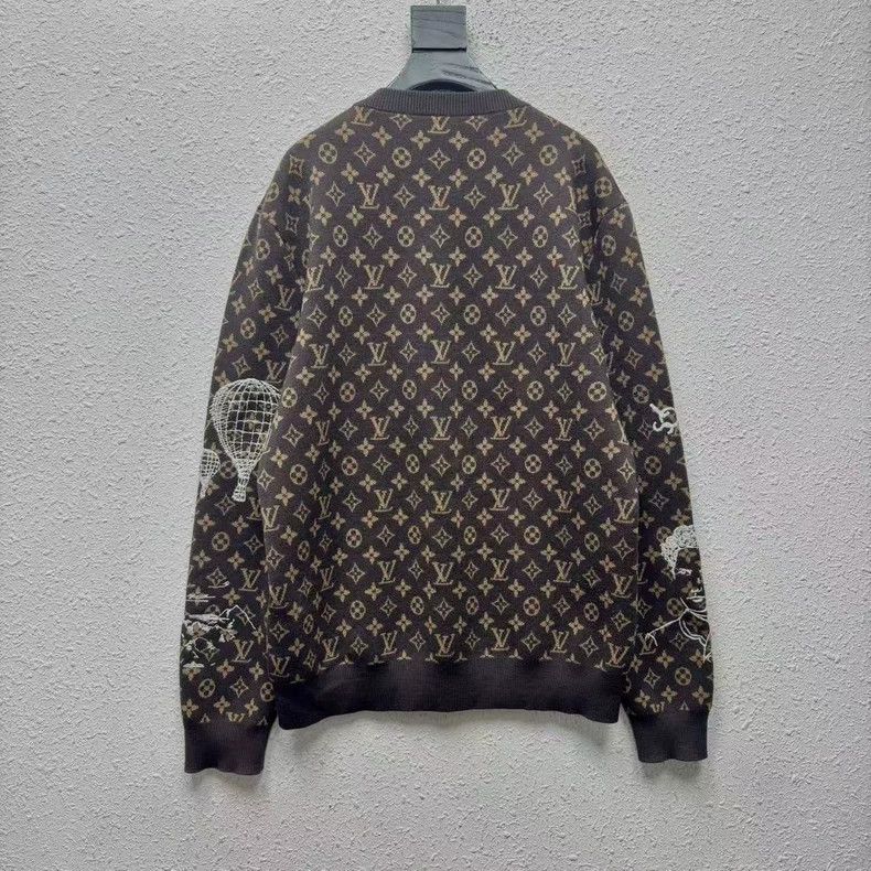 Louis Vuitton Louis Vuitton FW23 Logo Graffiti Full Print Knit Sweatshir Size US L / EU 52-54 / 3 - 2 Thumbnail