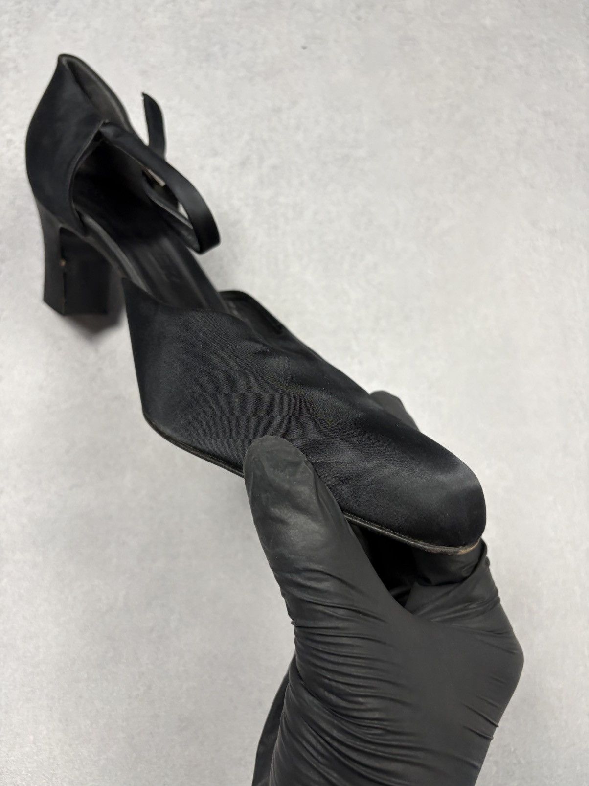 Jil Sander Jil Sander Archive Black Satin Square Toe Heels Ankle Strap Size US 9.5 / IT 39.5 - 20 Thumbnail