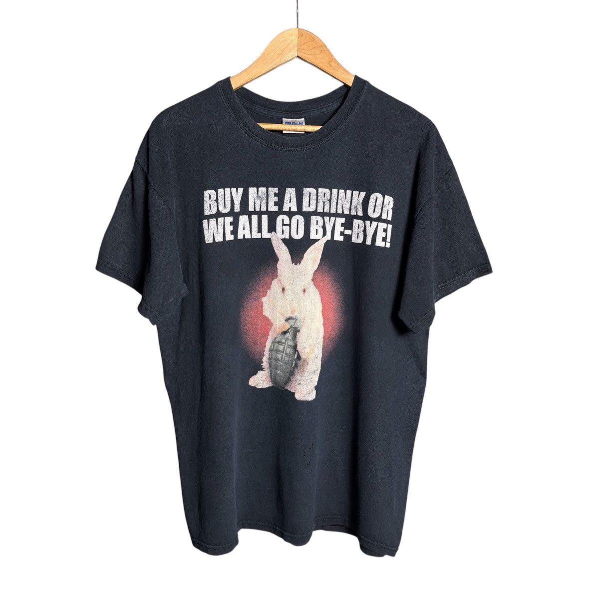Vintage Vintage Buy Me A Drink Bomber Rabbit Distressed Graphic Tee Size US L / EU 52-54 / 3 - 1 Thumbnail