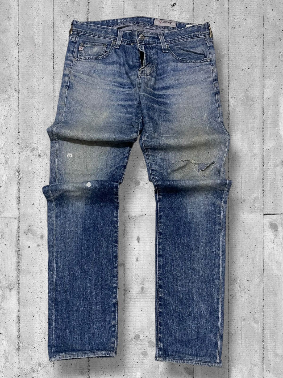 Designer × Other Vintge Designer Adriano Goldschimied Distressed Splash Denim Size US 31 - 1 Thumbnail