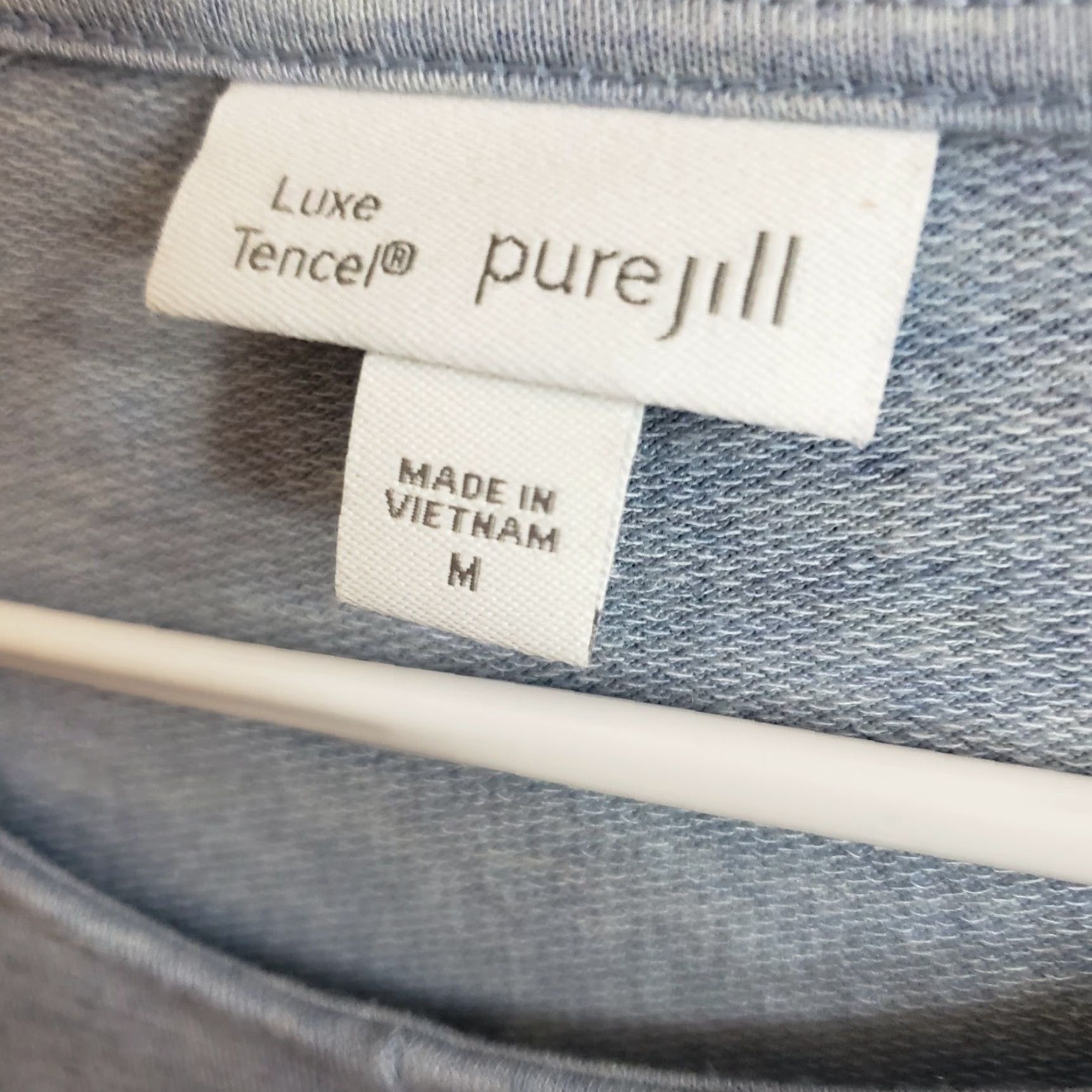 Vintage PureJill Womens Luxe Tencel Tunic Dress Sz Medium Blue Long Sleeve Pockets Shirt Dress Womens Medium Blue 90s? Size M / US 6-8 / IT 42-44 - 6 Thumbnail