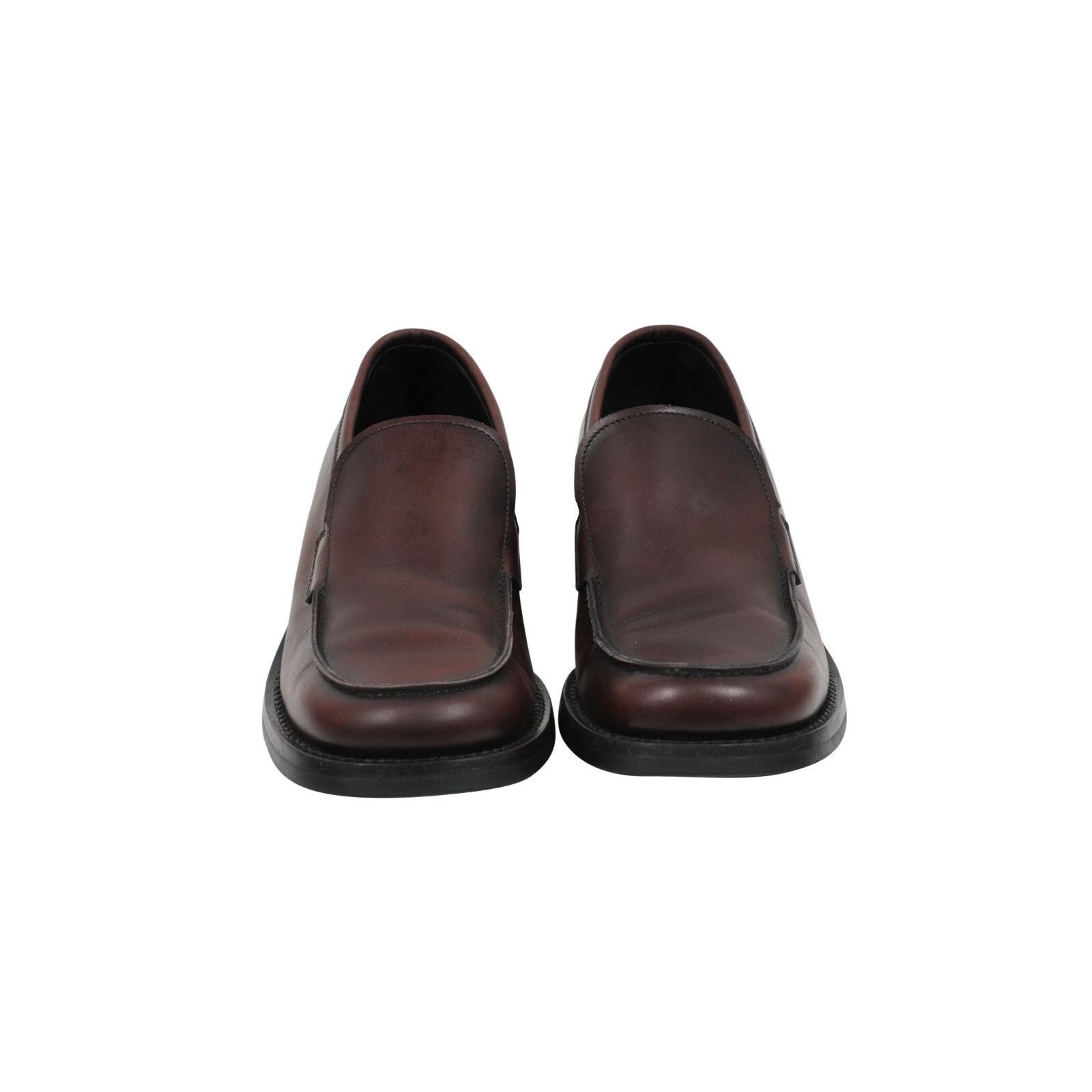 Prada Brown Leather Vintage Loafers - 01739 Size US 7 / EU 40 - 2 Thumbnail